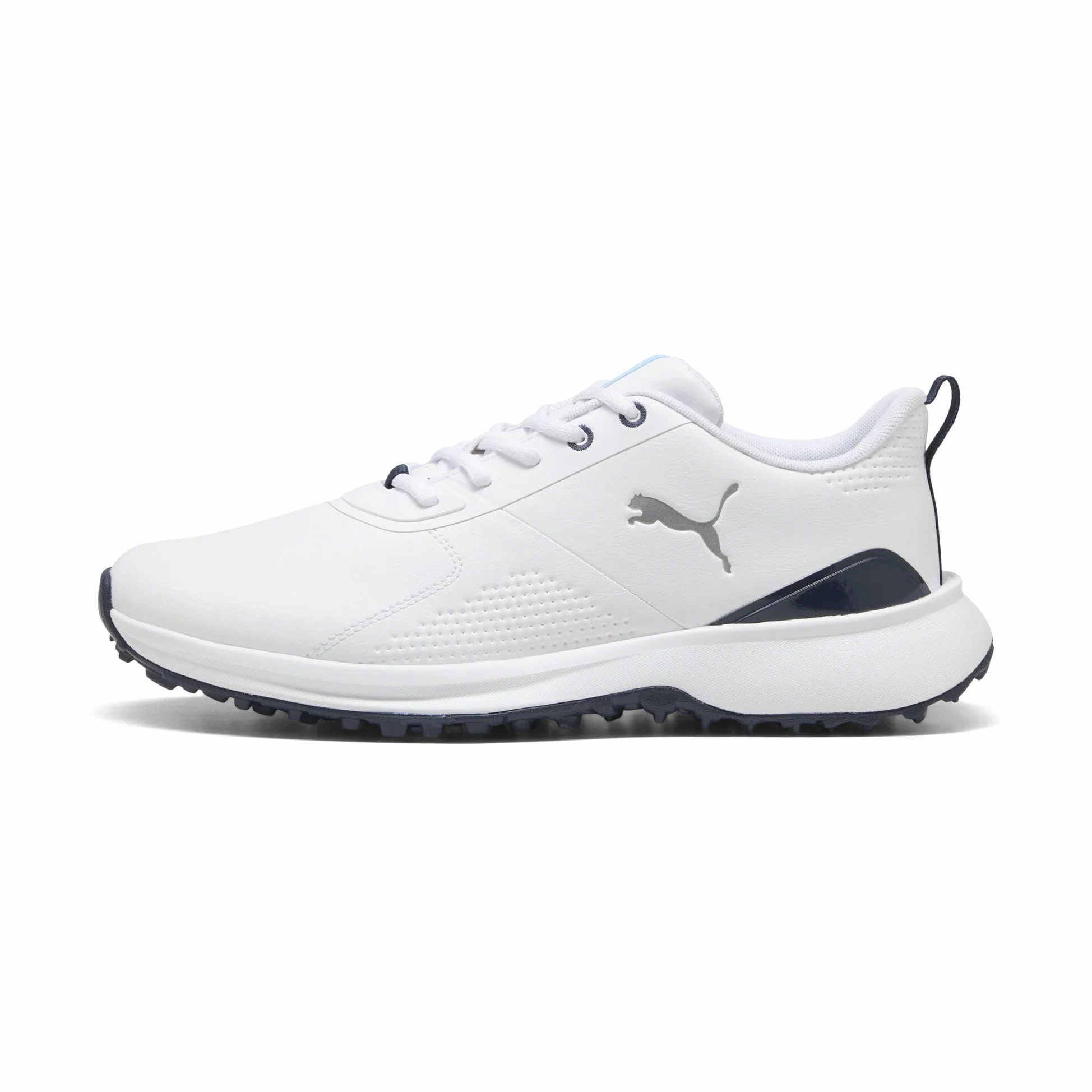 PUMA Chaussures de Golf Fusion Grip 6 Evo pour Homme, Blanc argenté, Pointure 42, Puma White Puma Silver, 42.5 EU