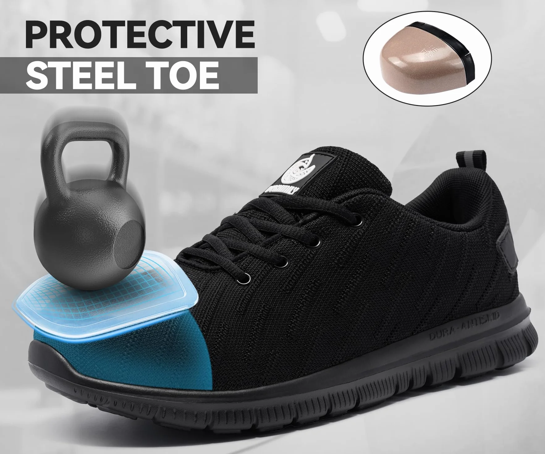 DYKHMILY Chaussures de sécurité Homme Femme Légère Anti-Perforation Basket Chantiers et Industrie Embout Acier Chaussures de Travail Respirant Confortable