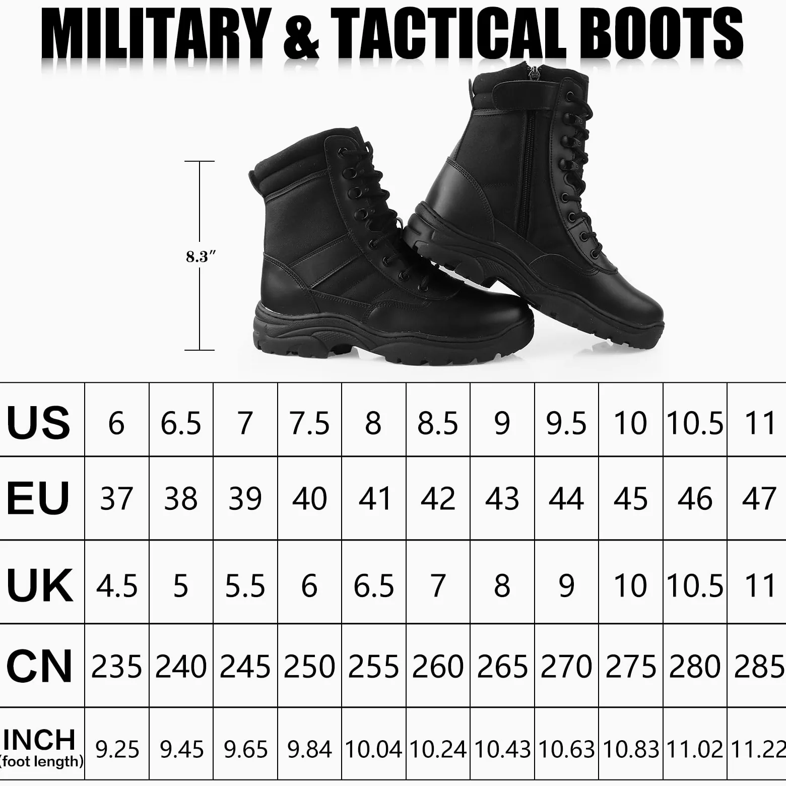 Rangers Militaire Homme Bottes Tactique Botte Moto Homme Bottes Militaire Airsoft Bottes de Combat avec Fermeture éclair Antidérapante Chaussure de Randonnée