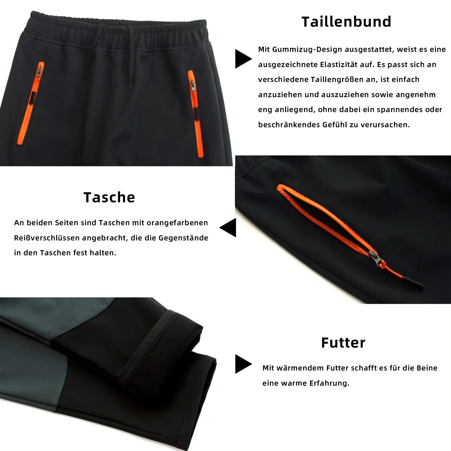 Hill & Sea Pantalon de ski pour enfant - Imperméable - En softshell - Taille élastique - Doublure polaire - Chaud