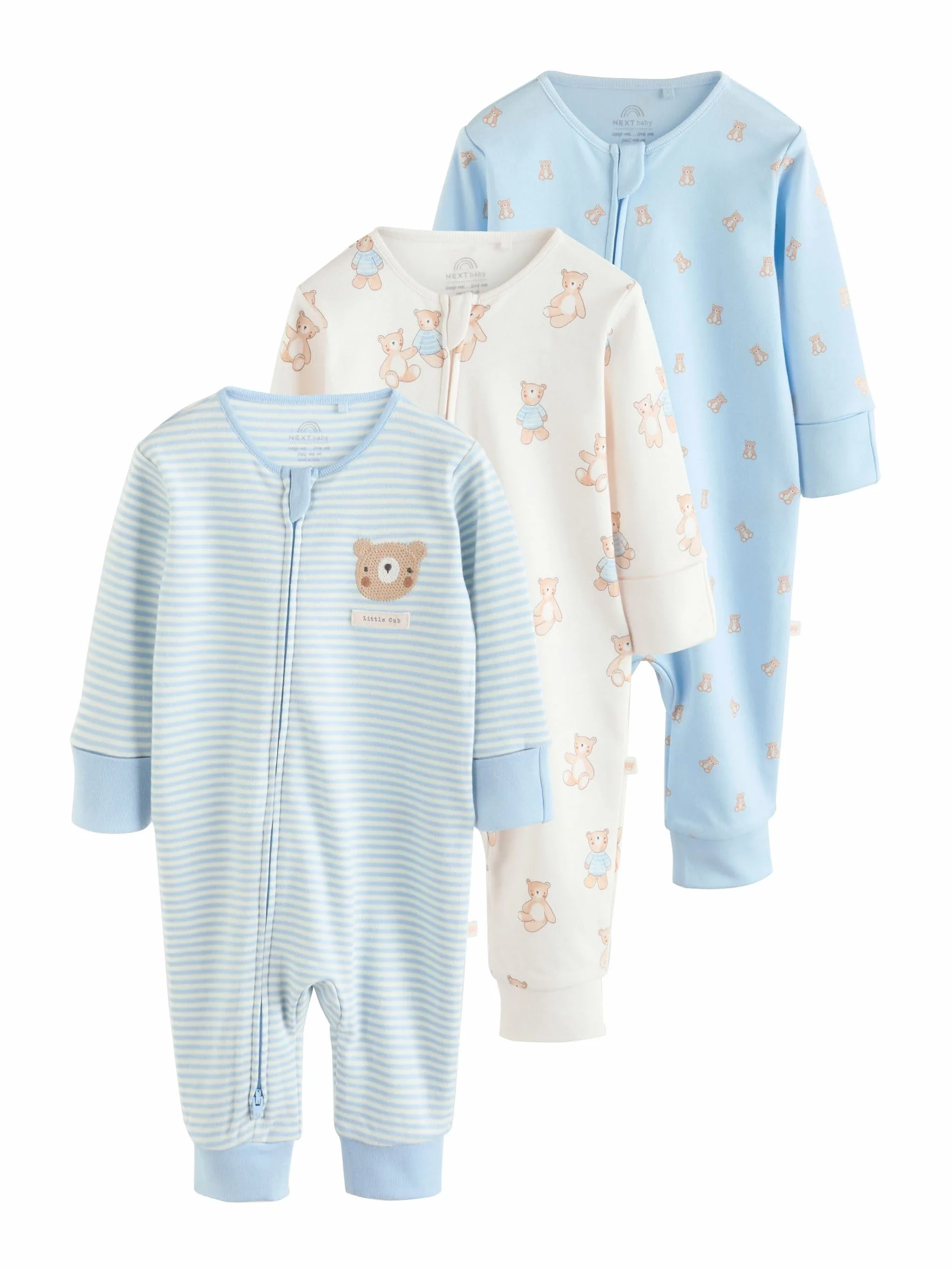 NEXT Bébé garçon Dors-Bien bébé à Zip Double Sens, Lot de 3
