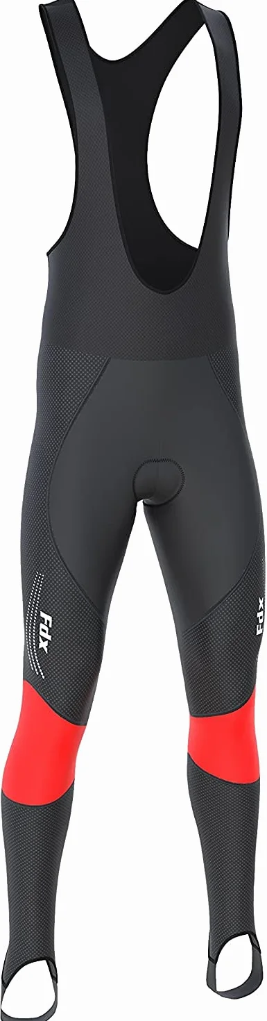 FDX Cuissard à Bretelles Thermodream Homme – Thermique, rembourré 3D, résistant à l’Eau, Coupe-Vent, Tissu Super Roubaix, séchage Rapide, idéal pour vélo Hiver