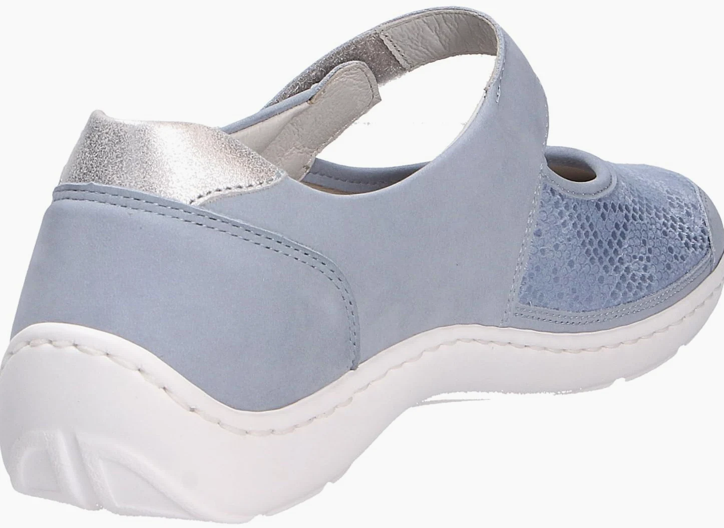 Waldläufer Henni-Soft Denver (cuir nubuck)/stretch crocus Sky Argento, largeur H 496H33-300-267 Bleu