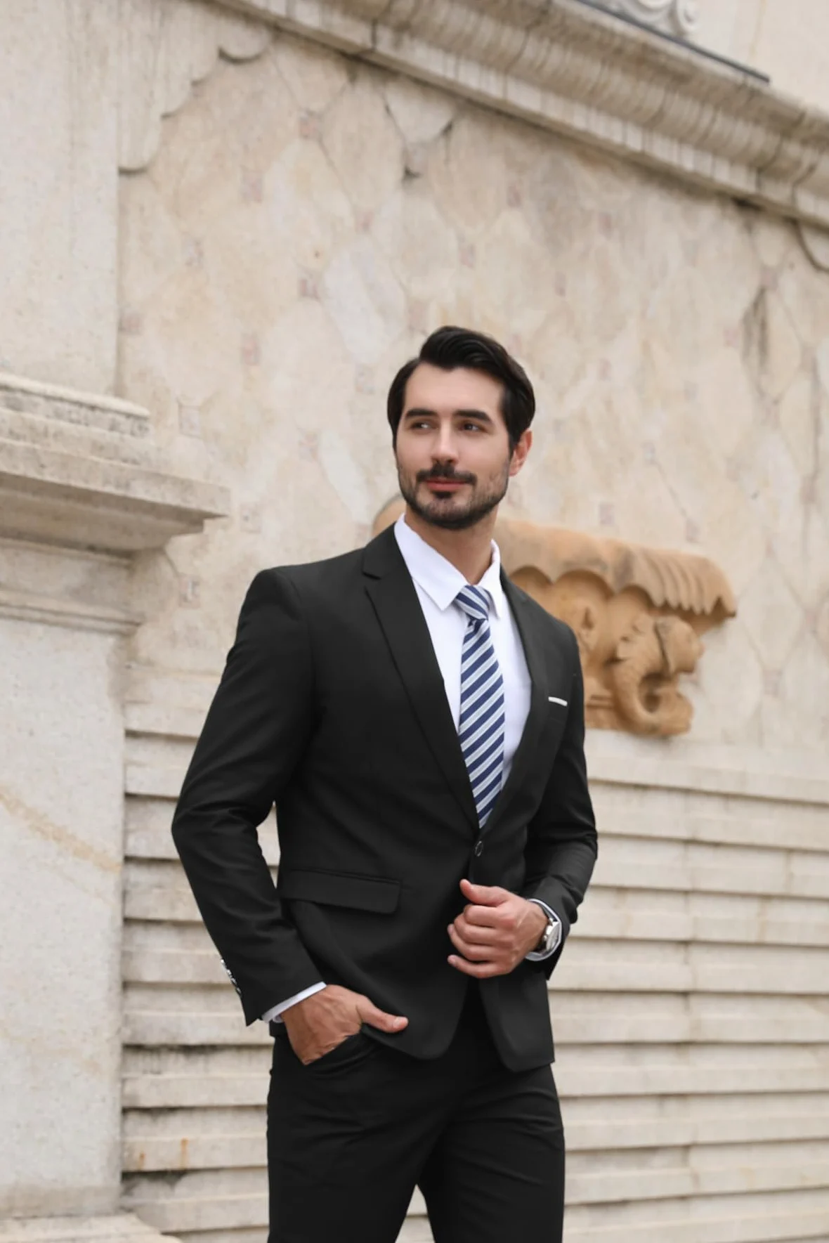 Allthemen Costume Homme Mariage Blazer Affaire Cérémonie Slim fit Veste et Pantalon Deux pièce