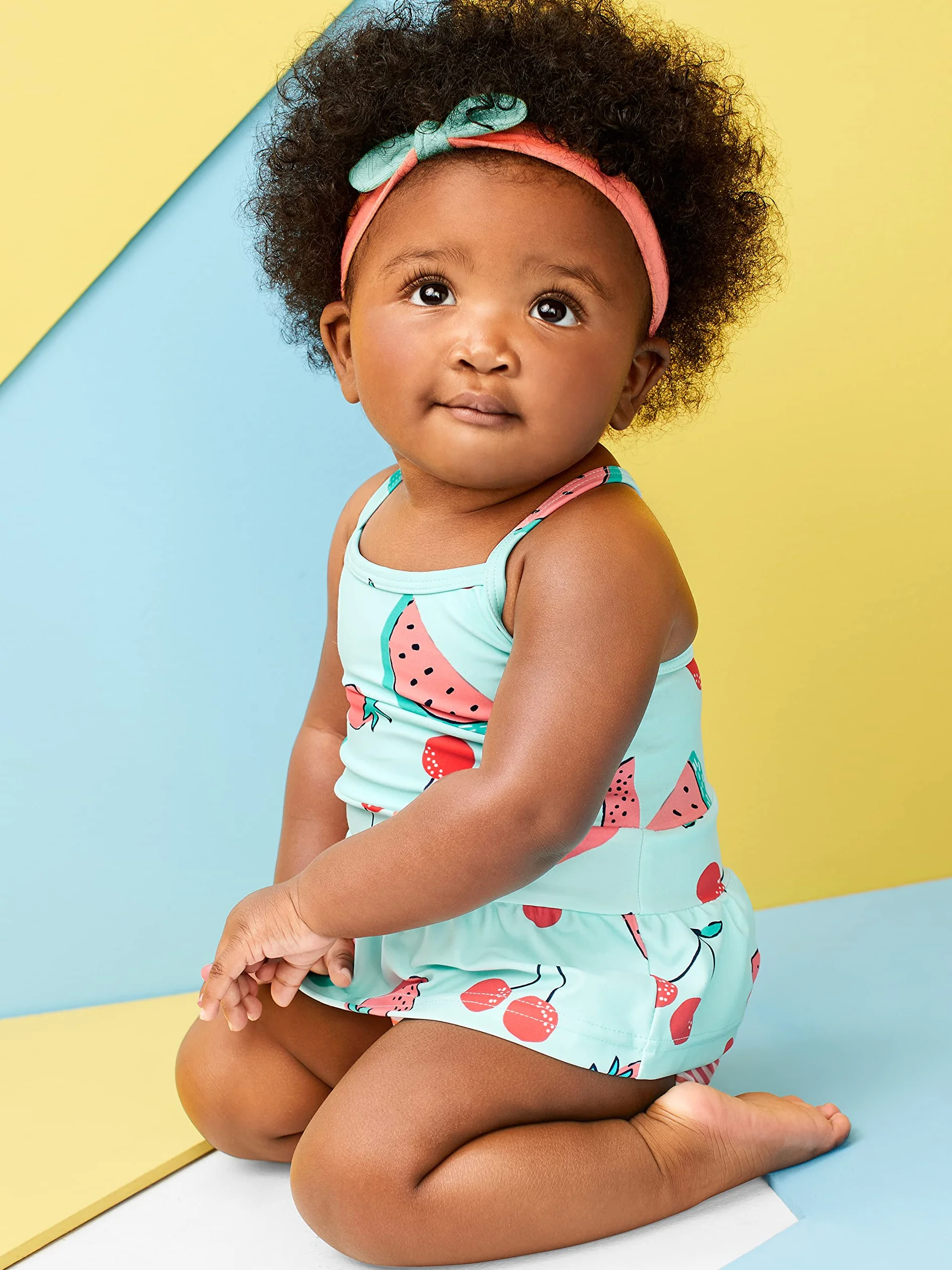 Simple Joys by Carter's 3-Piece Assorted Rashguard Sets Ensemble de Maillot dermoprotecteur Bébé Fille (Lot de 1)