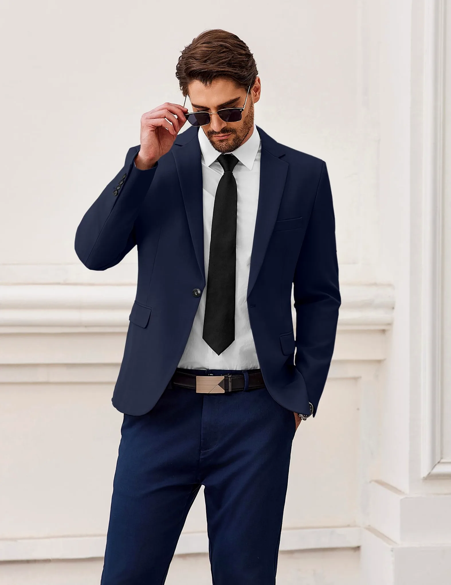 COOFANDY Blazer pour Homme Sportif Décontracté Veste De Costume à 1 Bouton pour Homme Business Casual