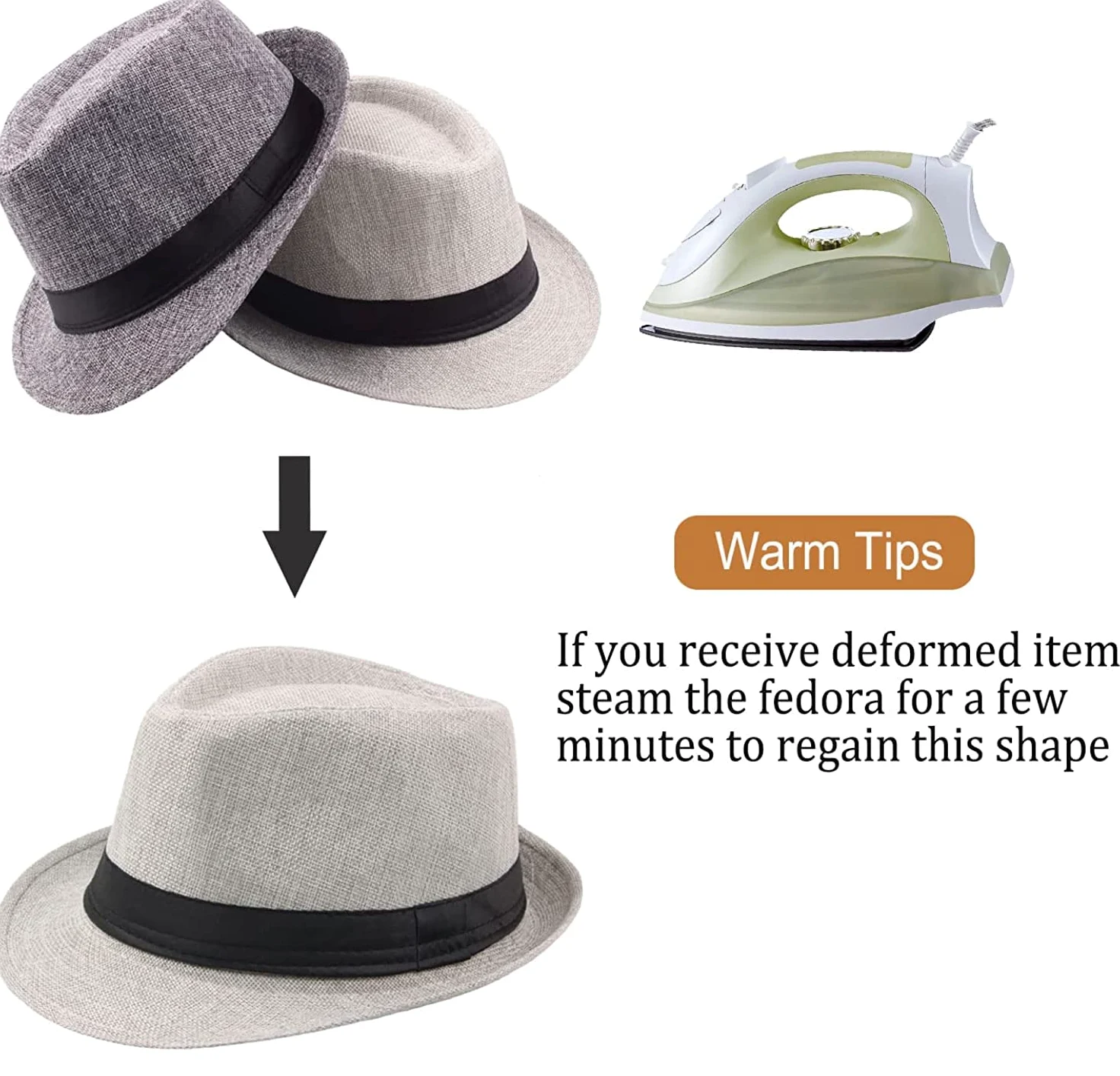Geebuzz Lot de 5 chapeaux Fedora à bord court classique d'été plage soleil chapeau panama casquette pour homme femme
