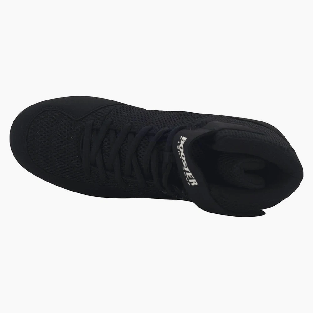 Booster BCS Chaussures de Boxe Noires – Bottes de Boxe légères pour la Boxe, Le Kickboxing et l'entraînement, offrant Une adhérence optimale
