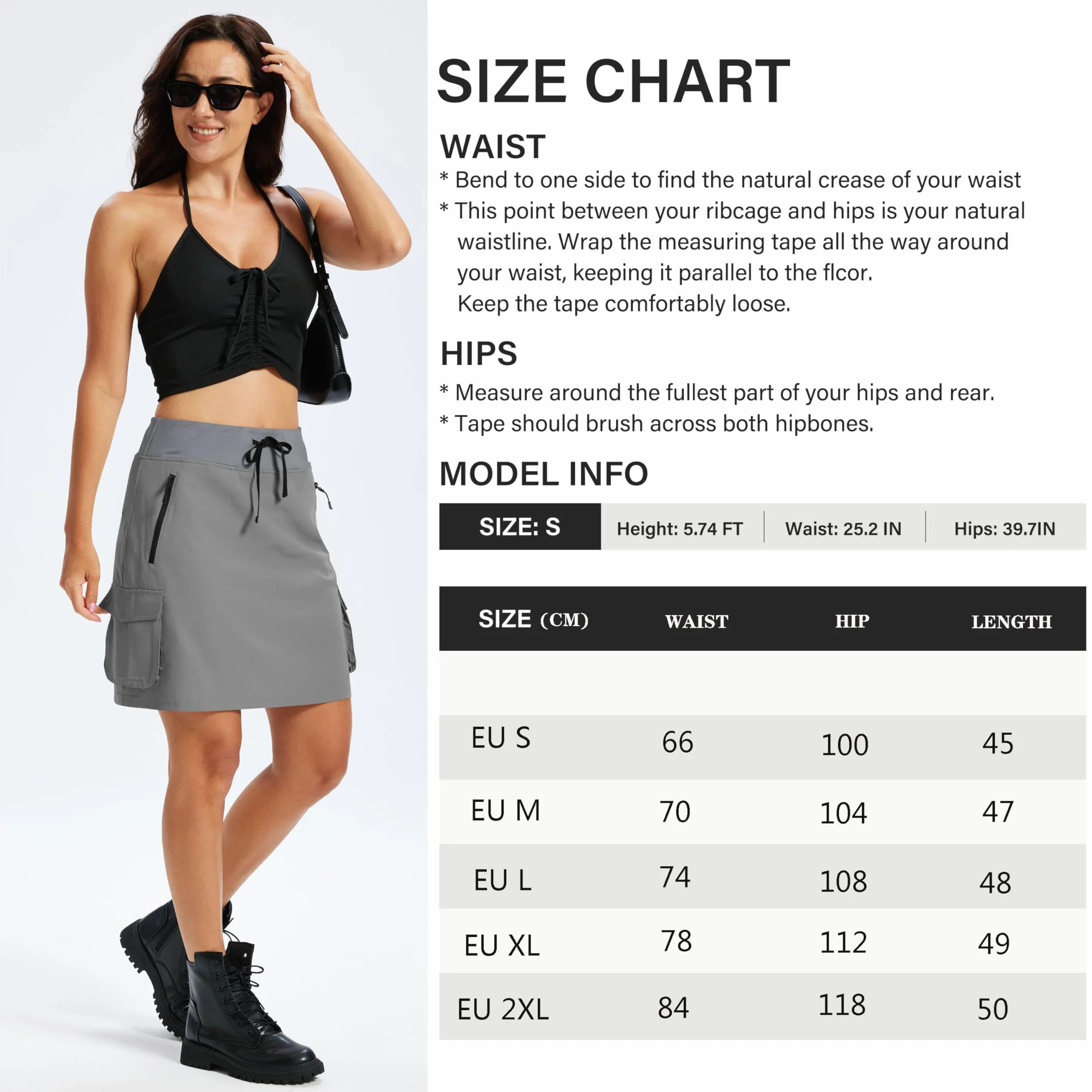 MoFiz Jupe Short Femme Randonnée Jupe de Sport aux Genoux Taille Haute Jupe avec Short été Tennis Golf Skort