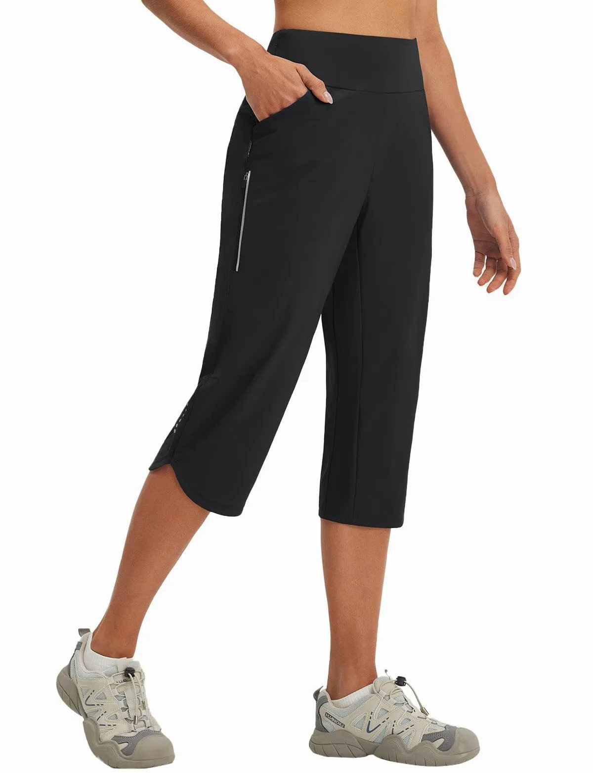 baleaf Cycliste Pantalon Femme Velo Short De VTT Femme 48CM Respirant Anti-UV VPF50+ Élastique Montagne