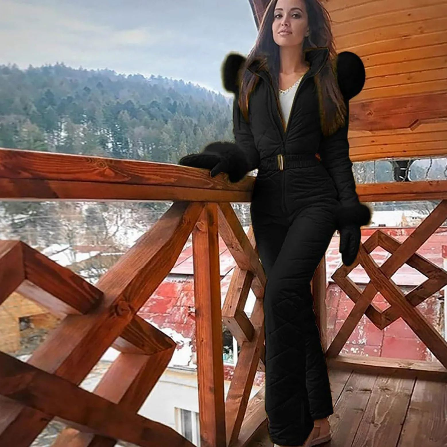 Combinaison Ski Femme, Pantalon De Ski Femme Longue Thermique Tenue Tenue De Sport Neige Manteau Adulte Une Pièce Snowboard Combinaisons Costume 2#