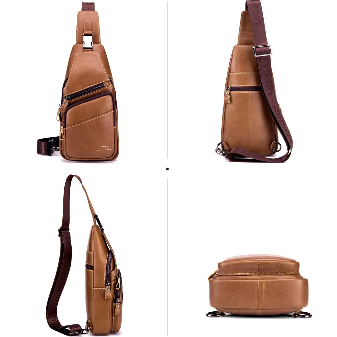 Homme Sacs Portés épaule Tendance Loisir Cuir Veritable Sac Besace