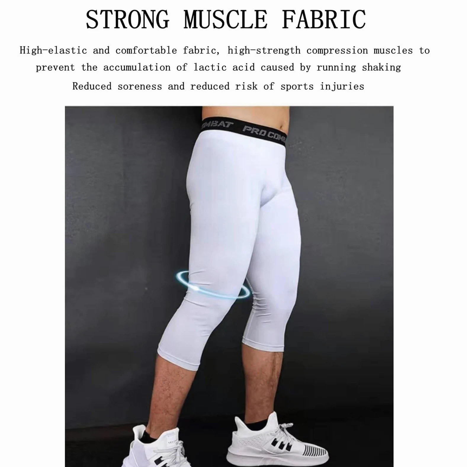 3/4 Legging - Legging De Sport Léger, Legging De Compression pour Homme - Legging 3/4 - Legging Homme - Pantalon De Sport Multi-Voies