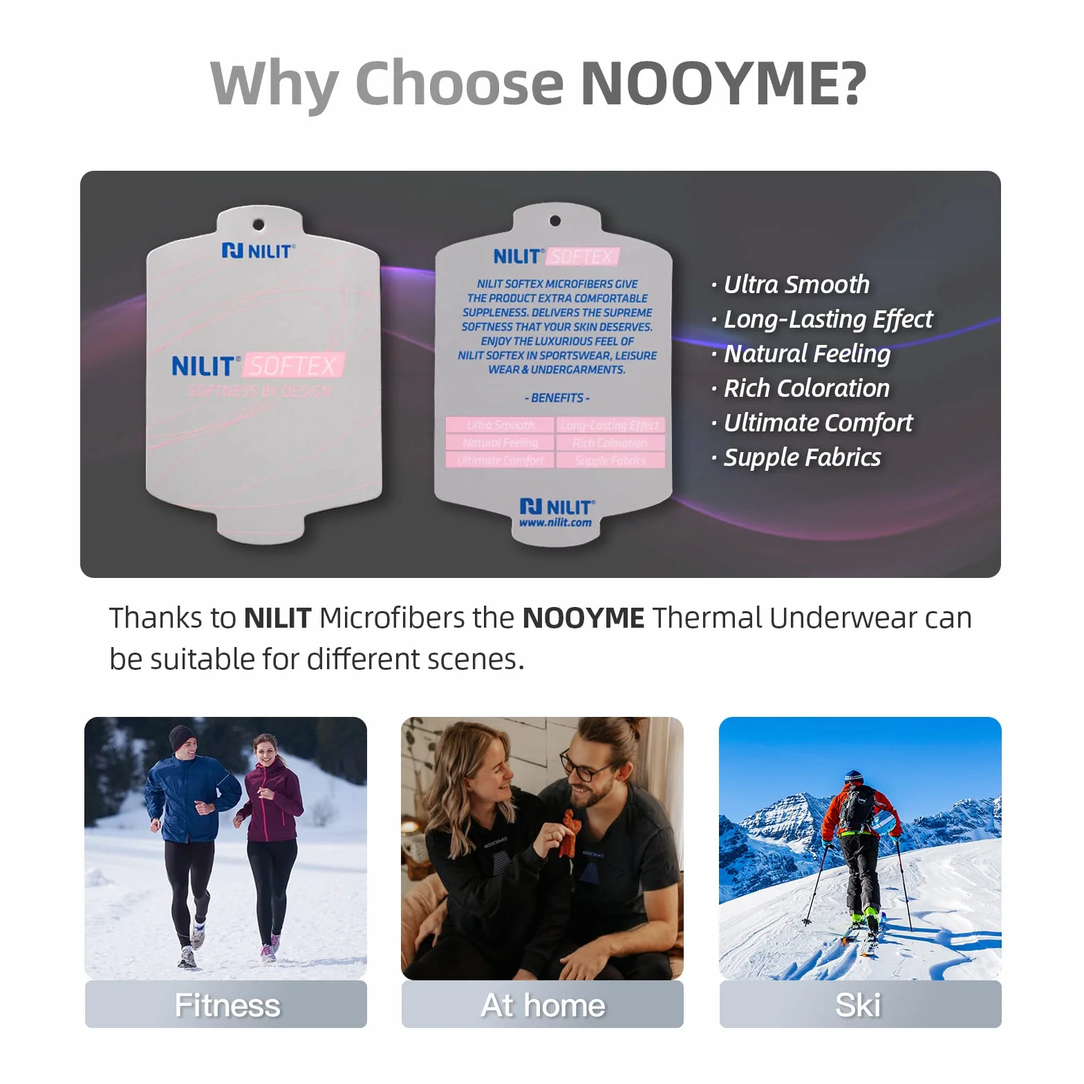 NOOYME sous Vetement Thermique Femme Fonctionnel Ensemble Ski Femme Antibactériens sous Vetement Chaud Femme Flexible Respirant Ensemble de Ski Femme Tenant Chaud pour Automne Hiver