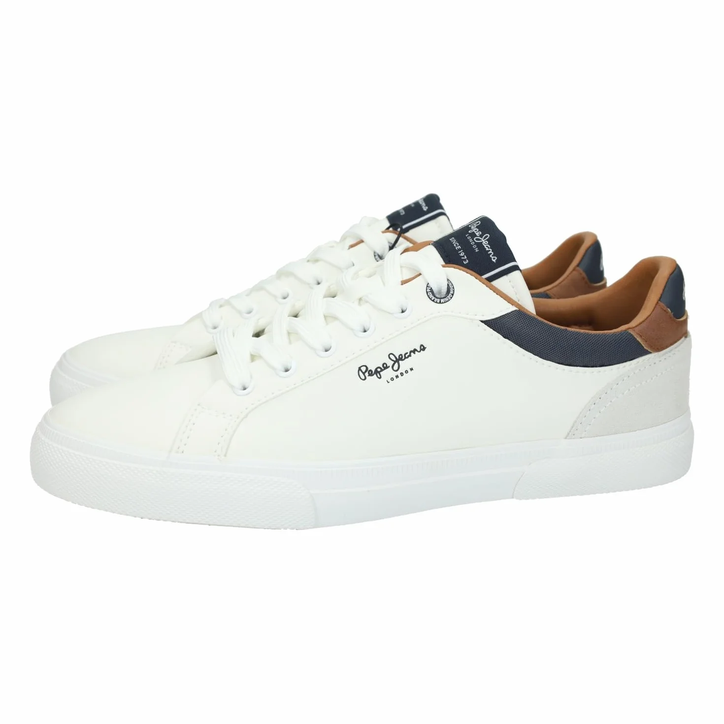 Pepe Jeans Baskets en Cuir Tribunal De Kenton Blanc