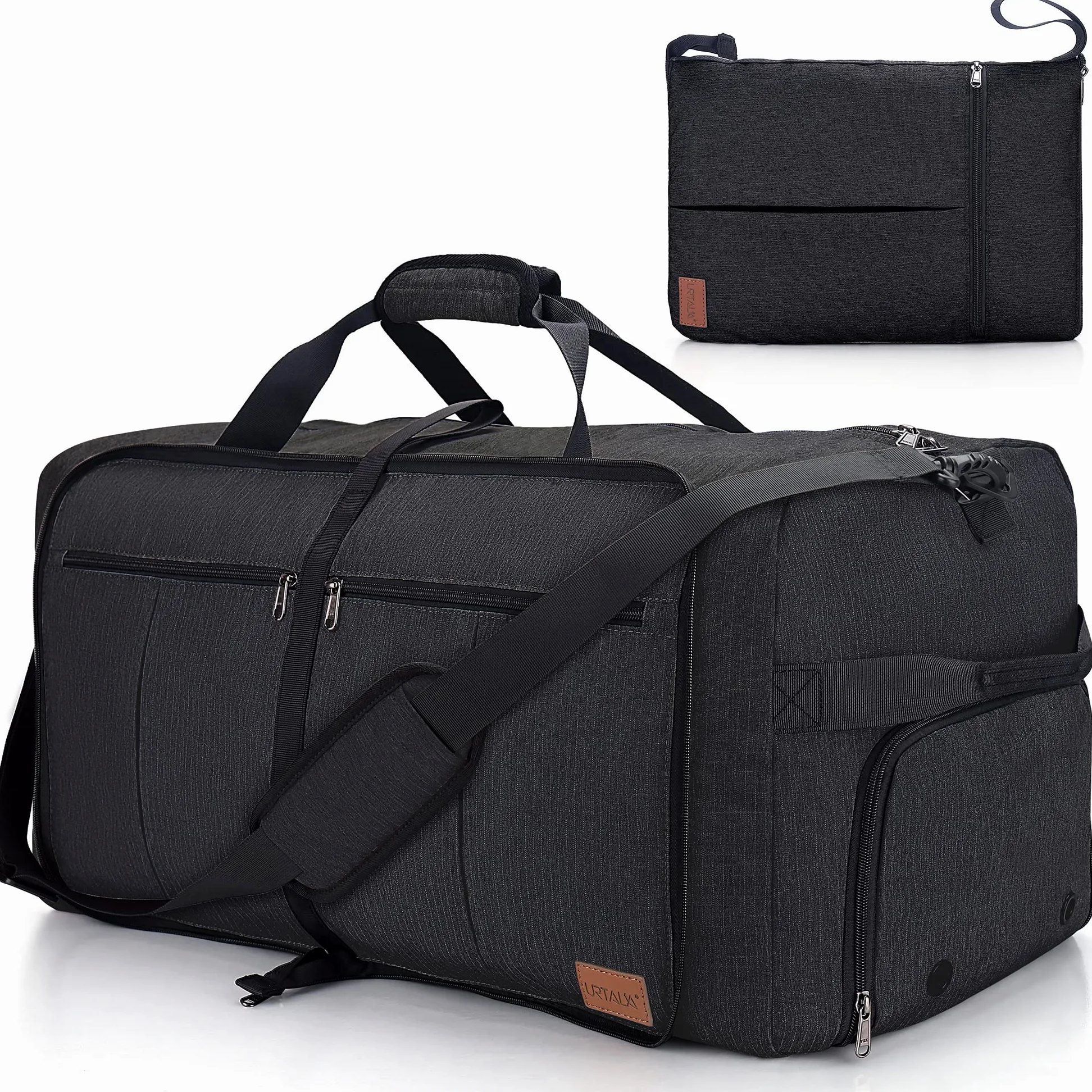 Urtala Sac de Voyage Pliable 120 l Grand Weekender avec Compartiment à Chaussures étanche