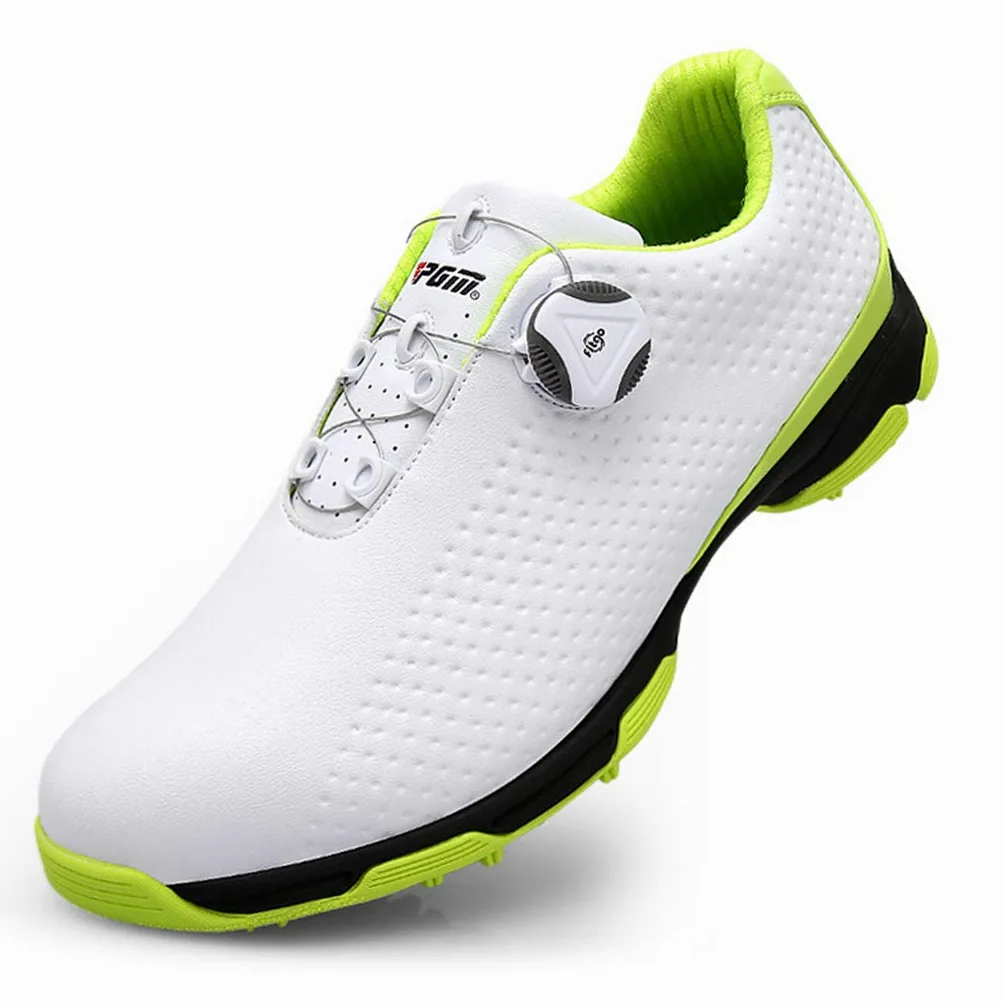 Chaussures de Golf Imperméables Anti-dérapage pour Hommes avec Système de Dentelle