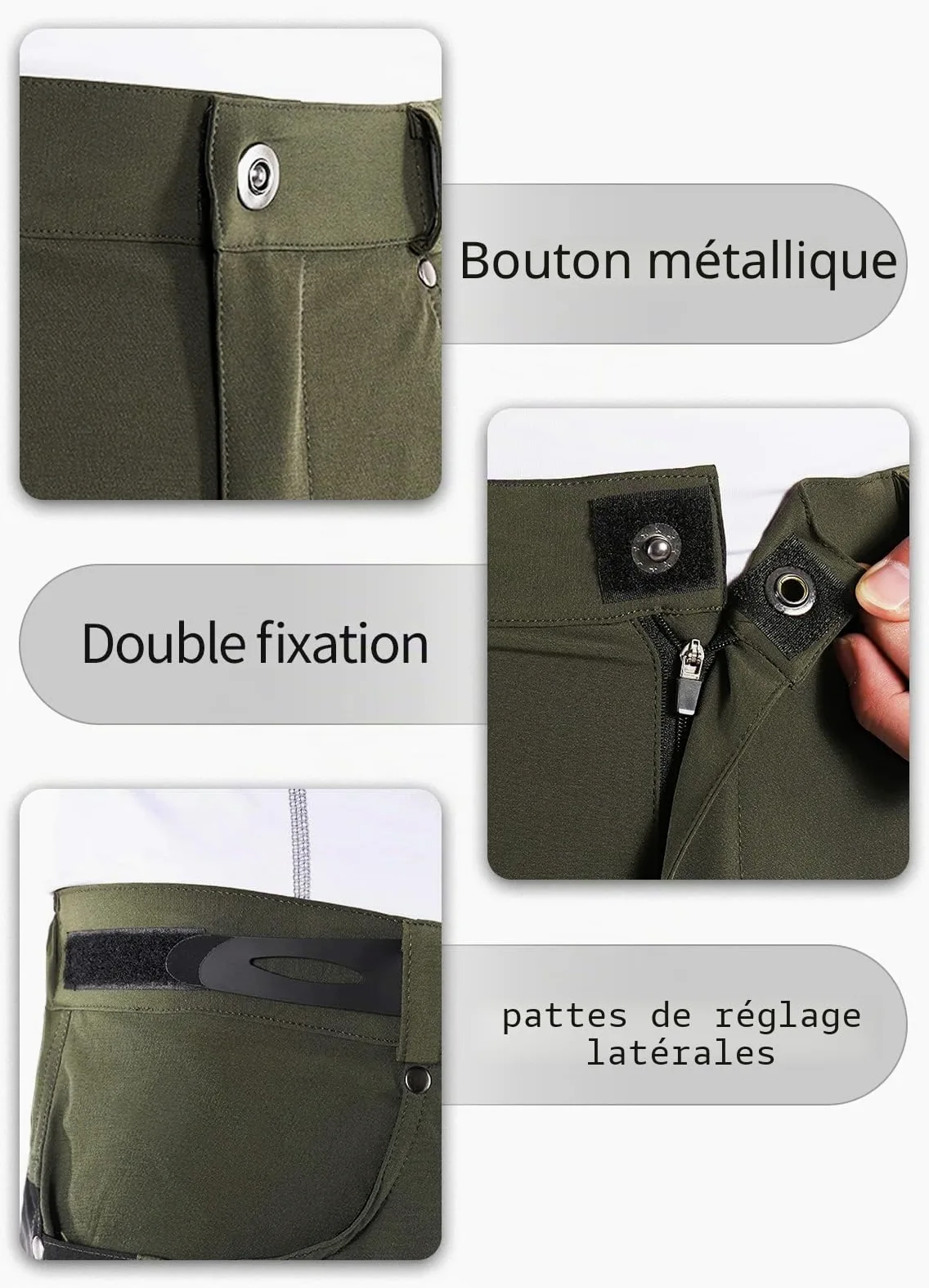 BERGRISAR Short de cyclisme pour homme avec poches zippées 1806BG