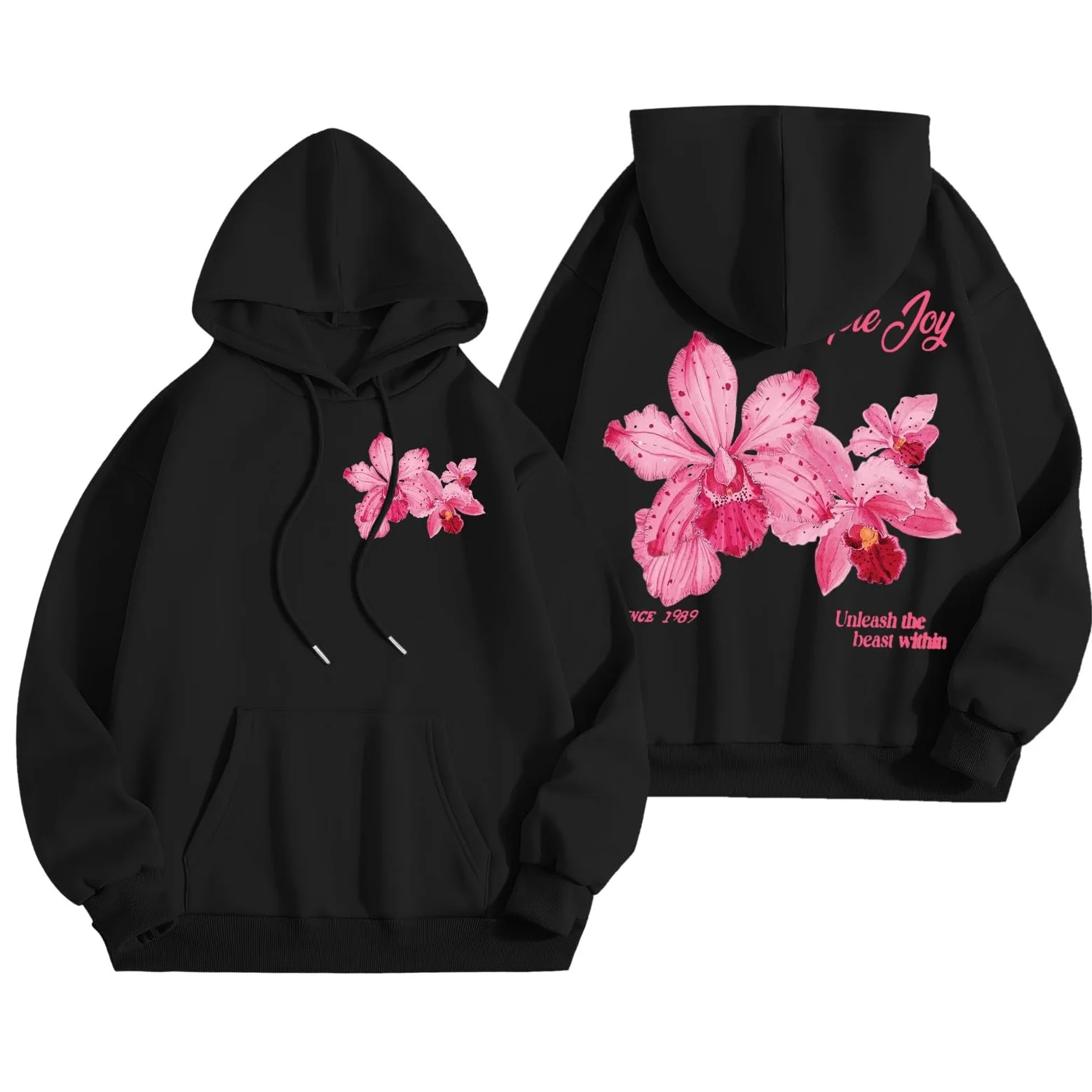 Generisch Veste de survêtement pour femme - Sweat à capuche - Pull à capuche - Impression graphique - Lettres - Manches longues - Automne - Hiver - Sweat-shirt haut pull