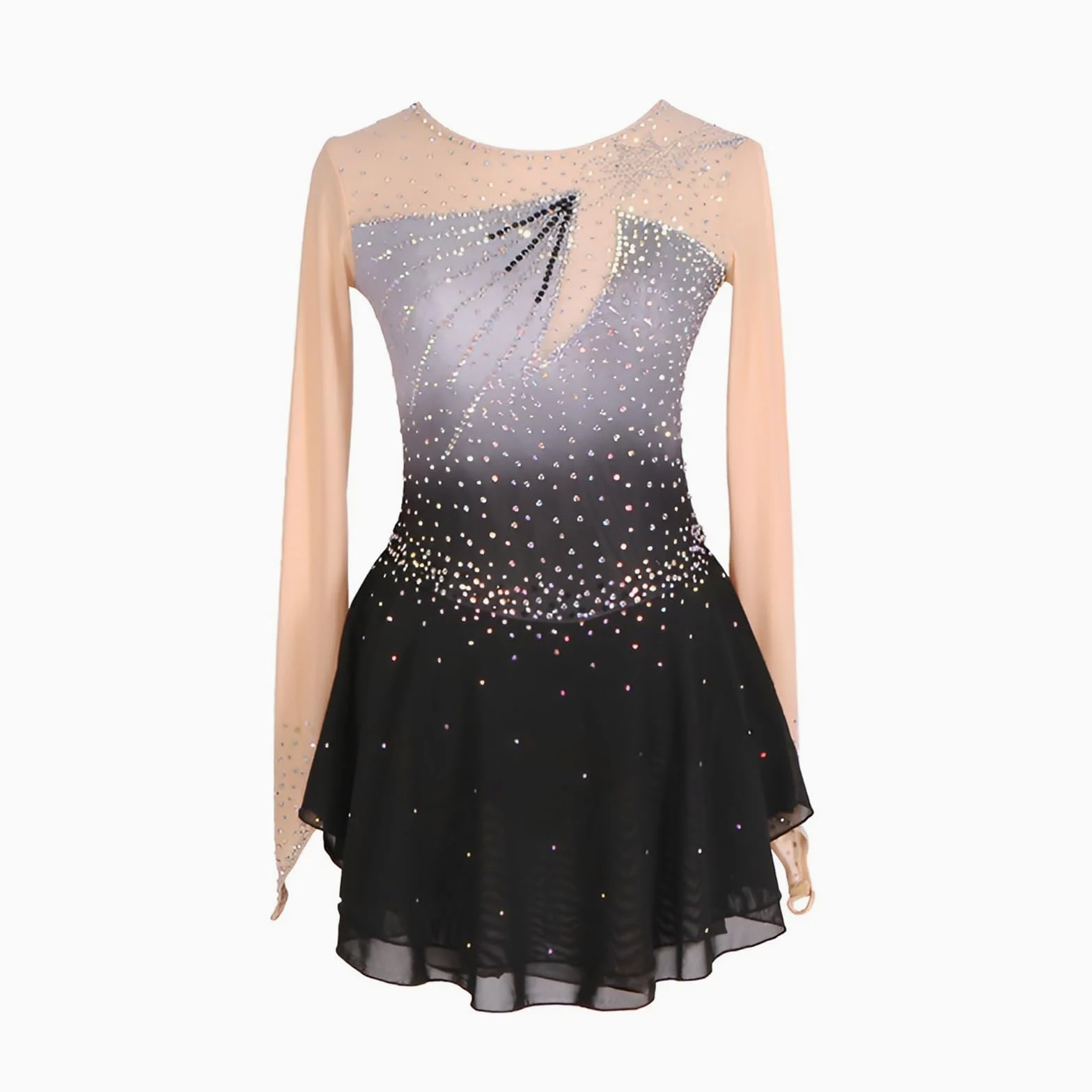 Robe De Patinage Artistique for Filles, Robe De Patinage Sur Glace Scintillante Personnalisable for La Performance Et La Compétition