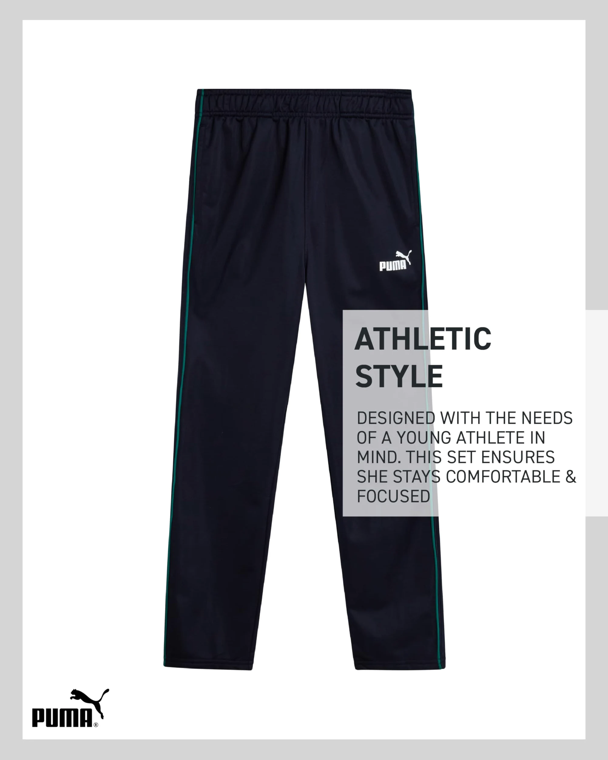 PUMA Ensemble de pantalons de survêtement pour garçons – 3 pièces pull en polaire à manches longues t-shirt et pantalon de jogging pour enfants (8-16)