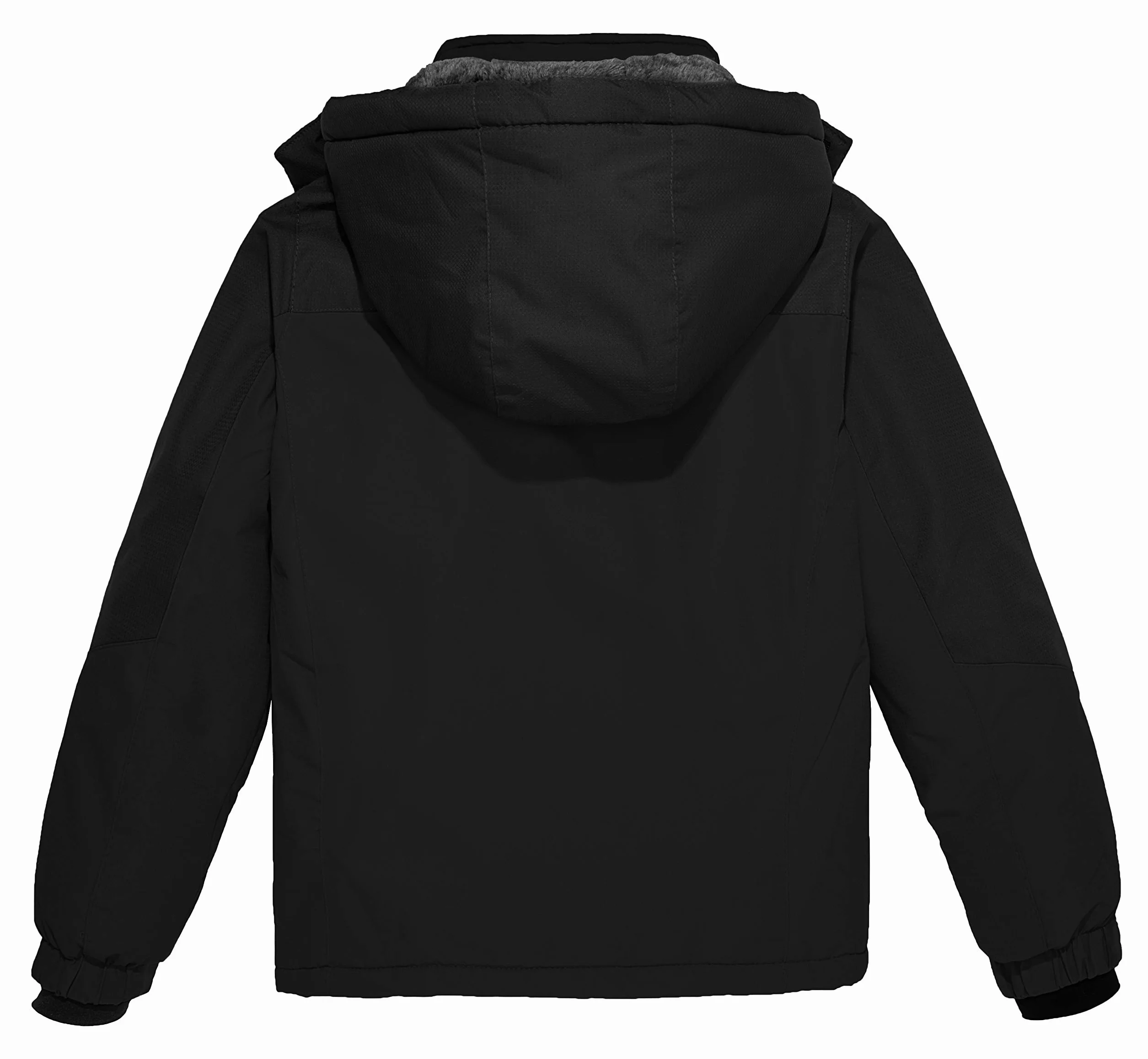Wantdo Veste de ski de montagne pour garçon Manteaux chauds d'hiver en polaire Veste imperméable respirante Veste d'extérieur à capuche coupe-vent