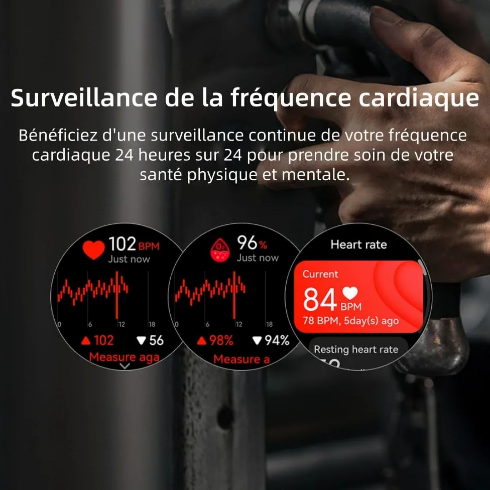 MEIION Mivrass GPS Sports Smartwatch Homme Femme 1.43" Écran Tacile - Appel Bluetooth, Cardiofréquence, Analyse Sommeil, 170+ Modes Sport, Sangle Silicone Souple et Résistante
