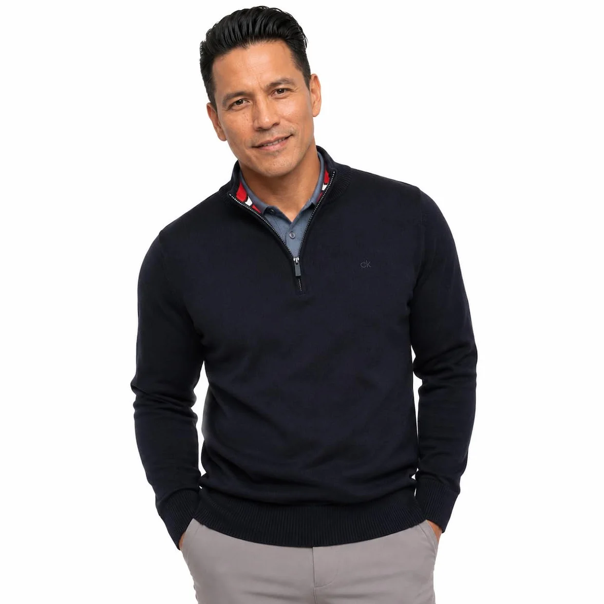 Calvin Klein 2026 Bruyère Demi-Zip Doux Sweatshirt Pullover Homme