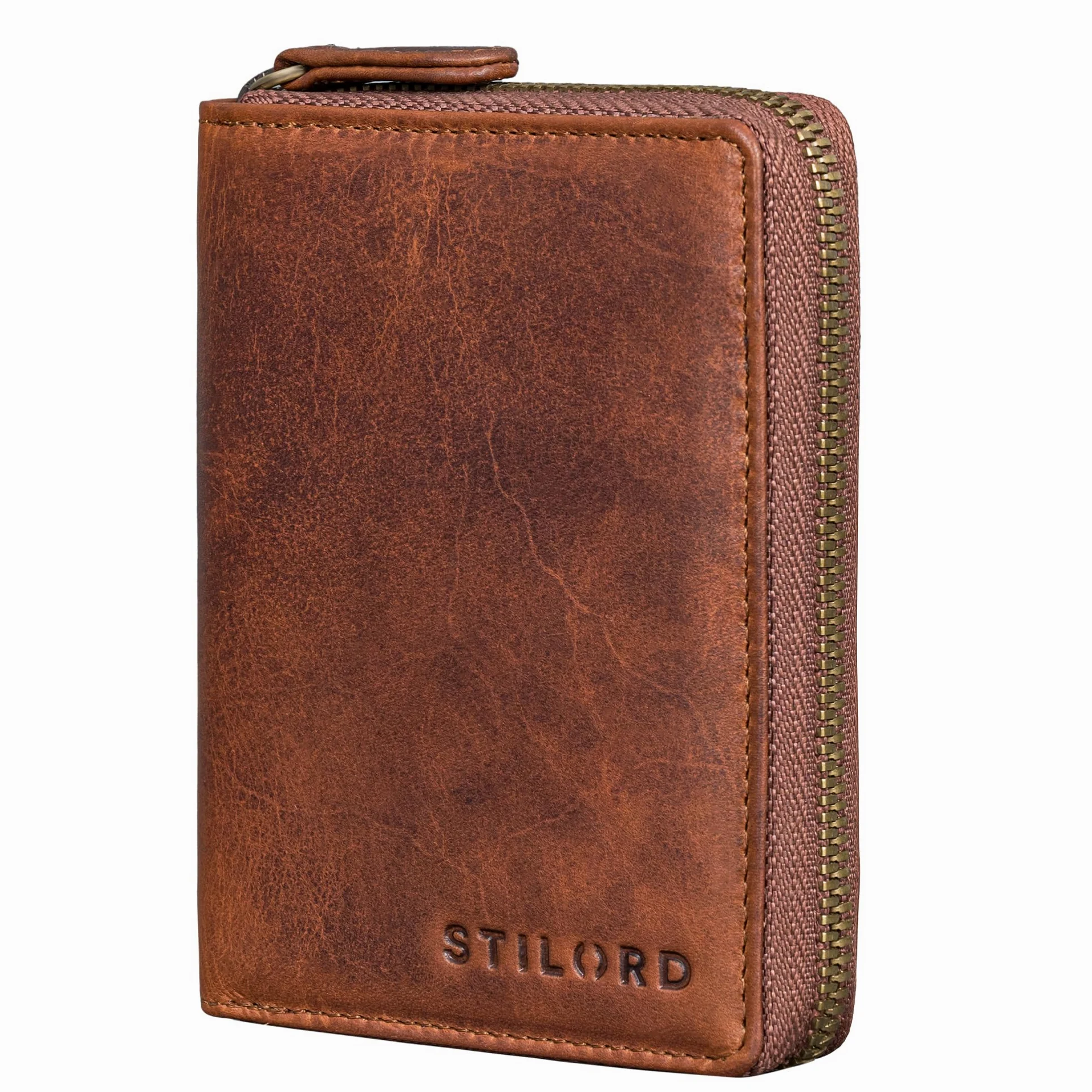 STILORD Giannis Mini Portefeuille Homme Cuir – RFID Protection Porte-Monnaie Vintage – Petit Portefeuille Porte Cartes de Crédit avec Fermeture Éclair & Coffret Cadeau Couleur:Noir