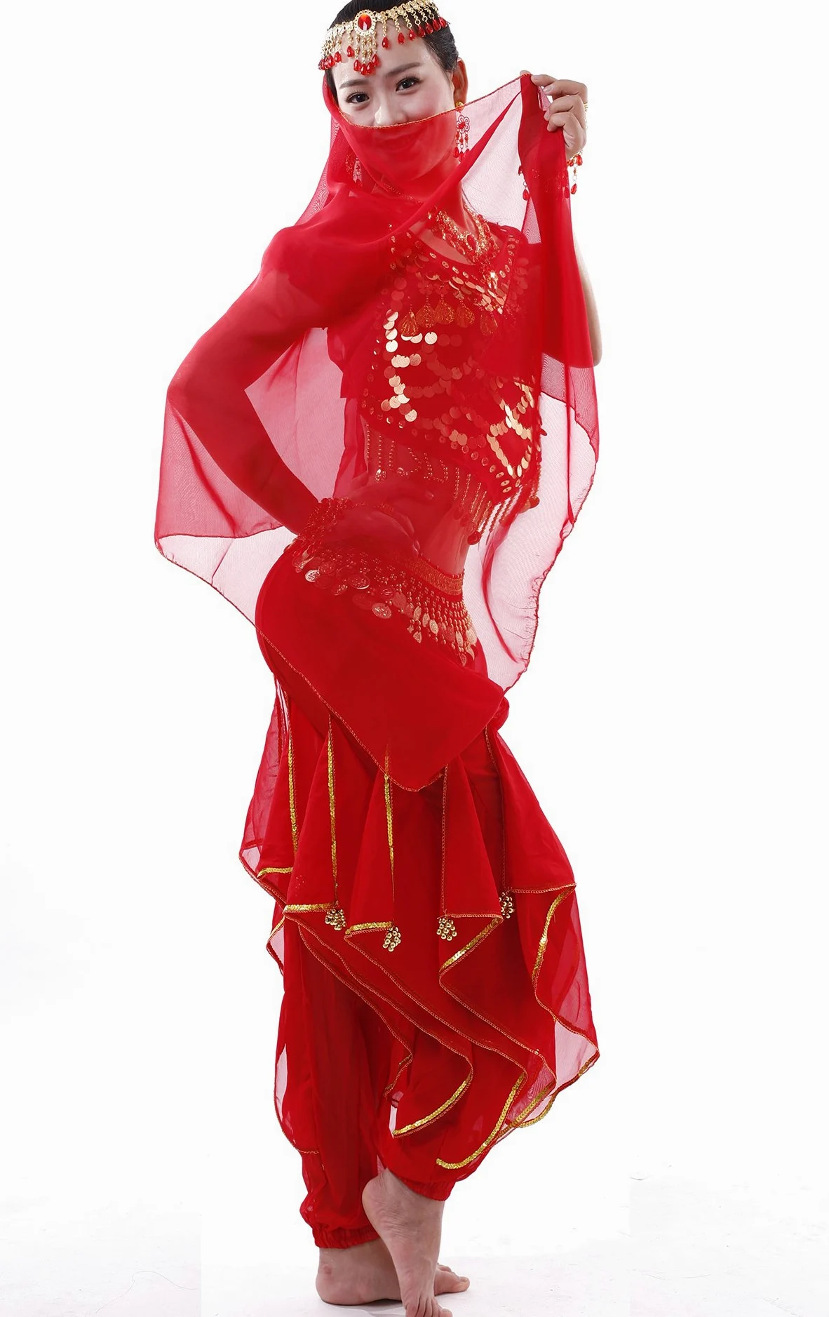 Astage Femme Indienne Belly Danse Costumes Halter Harem Pantalon Performance Set