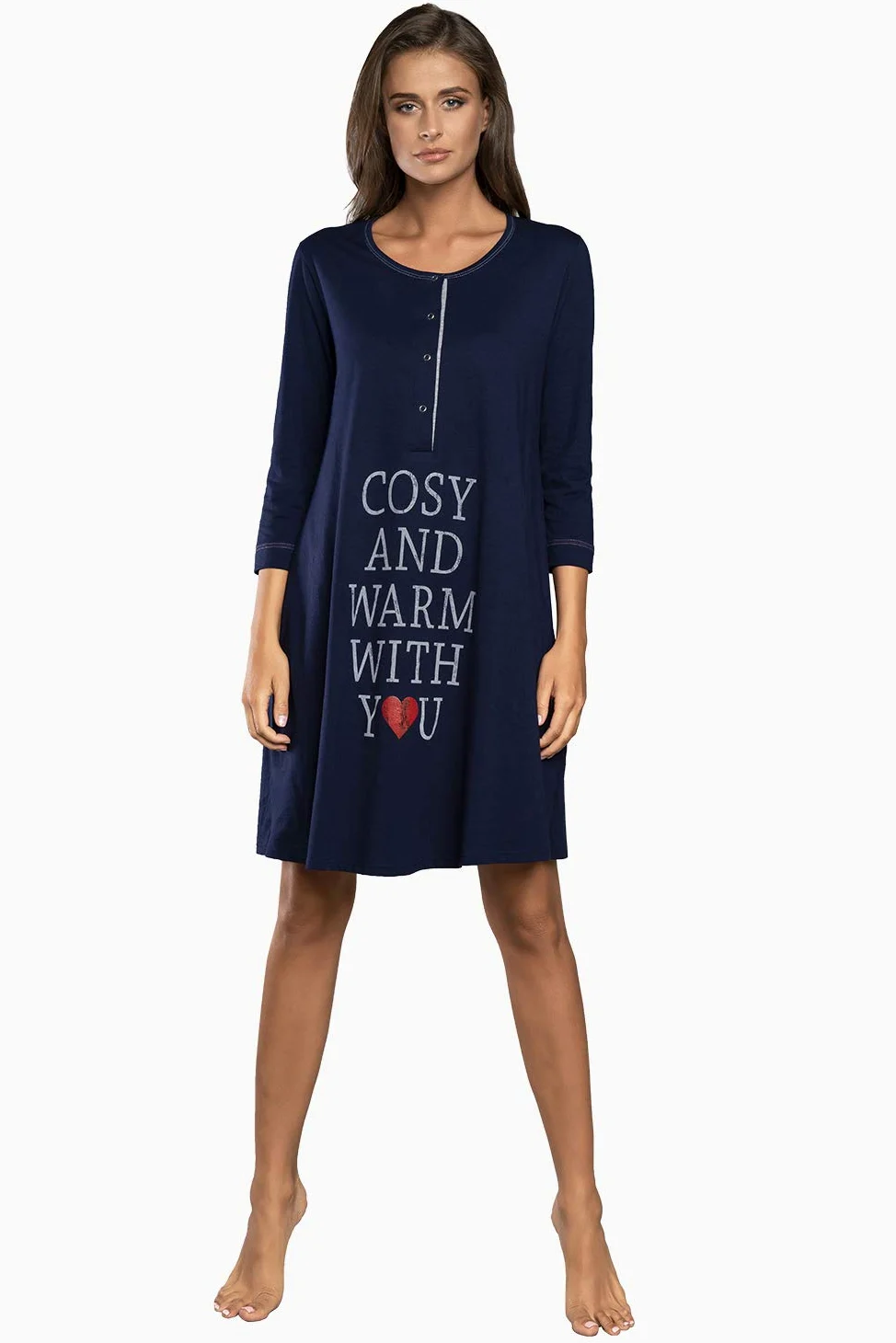 Italian Fashion Chemise de Nuit Allaitement | Pyjama Grossesse et Maternité | Pyjama Femme Enceinte pour la Maison et l’Hôpital | Tenue Maternité Accouchement avec Fermeture S-XXL