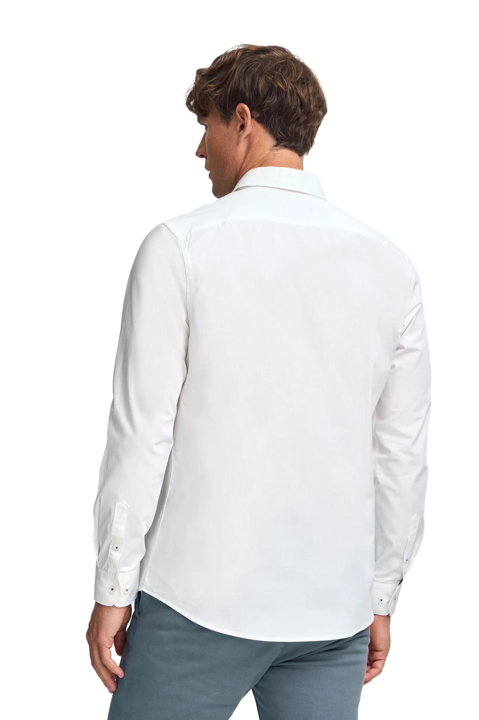 Polo Club Chemise Popelin à Manches Longues 100% Coton pour Hommes - Slim Fit