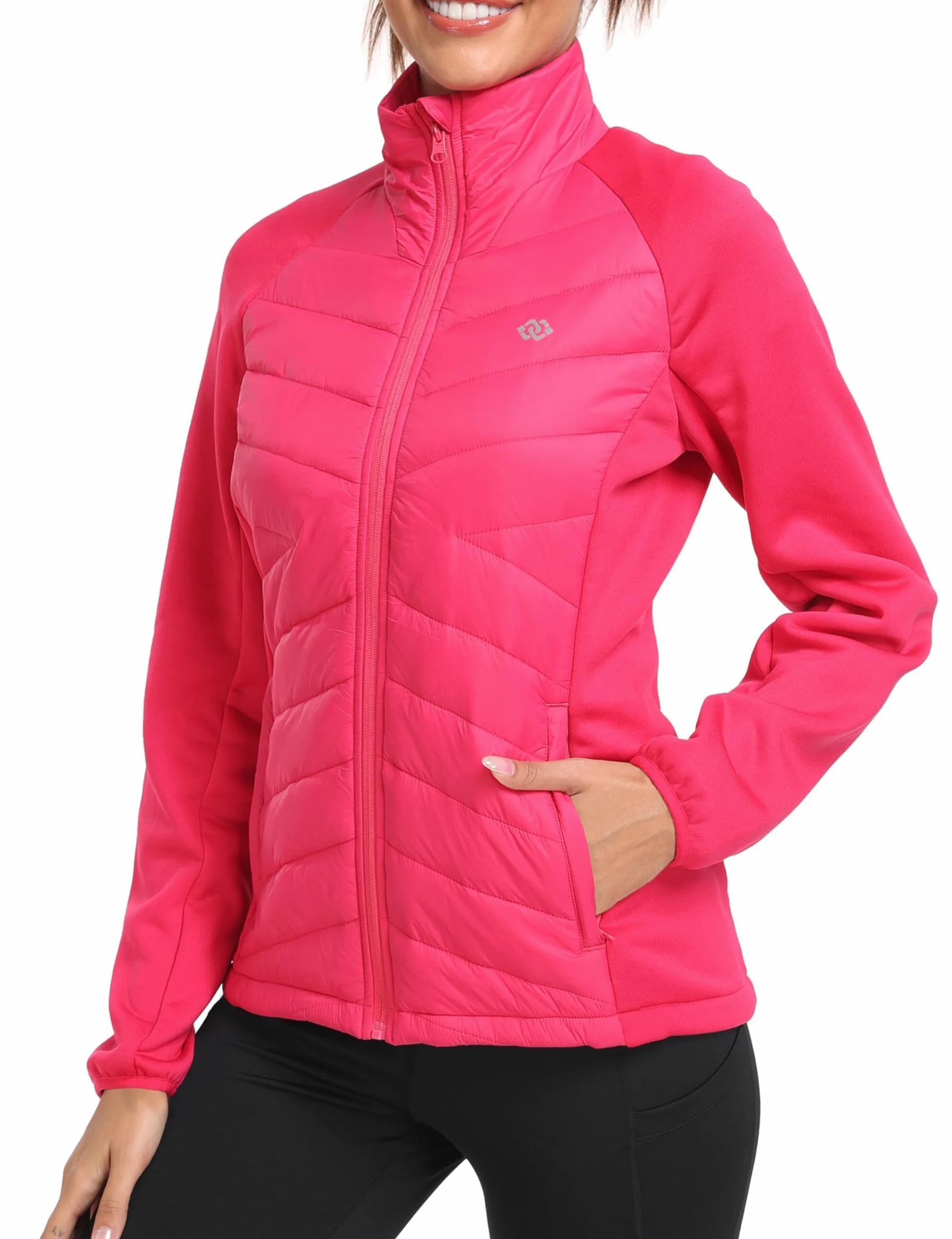 MoFiz Doudoune Femme Legere Veste Matelassée Blouson Veste Polaire Femme Chaude de Sport Randonnée avec Zip
