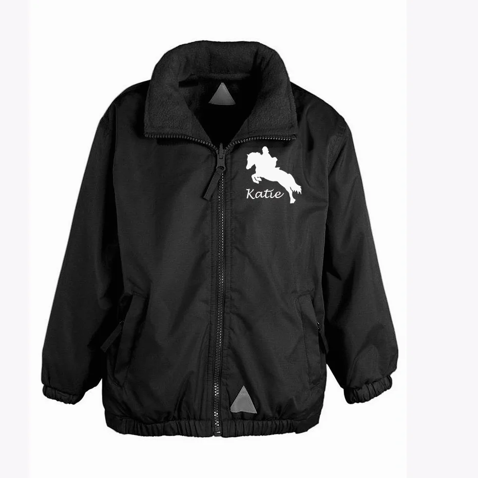 Luvponies Veste d'équitation personnalisée pour fille (Noir, âge 7-8 ans)