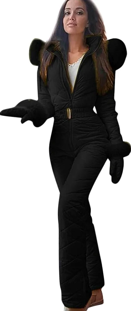 Combinaison de Ski d'hiver en Plein air pour Femme imperméable Coupe-Vent vêtements de Sport Chauds d'hiver Combinaison de Sport à la Mode Veste Polaire