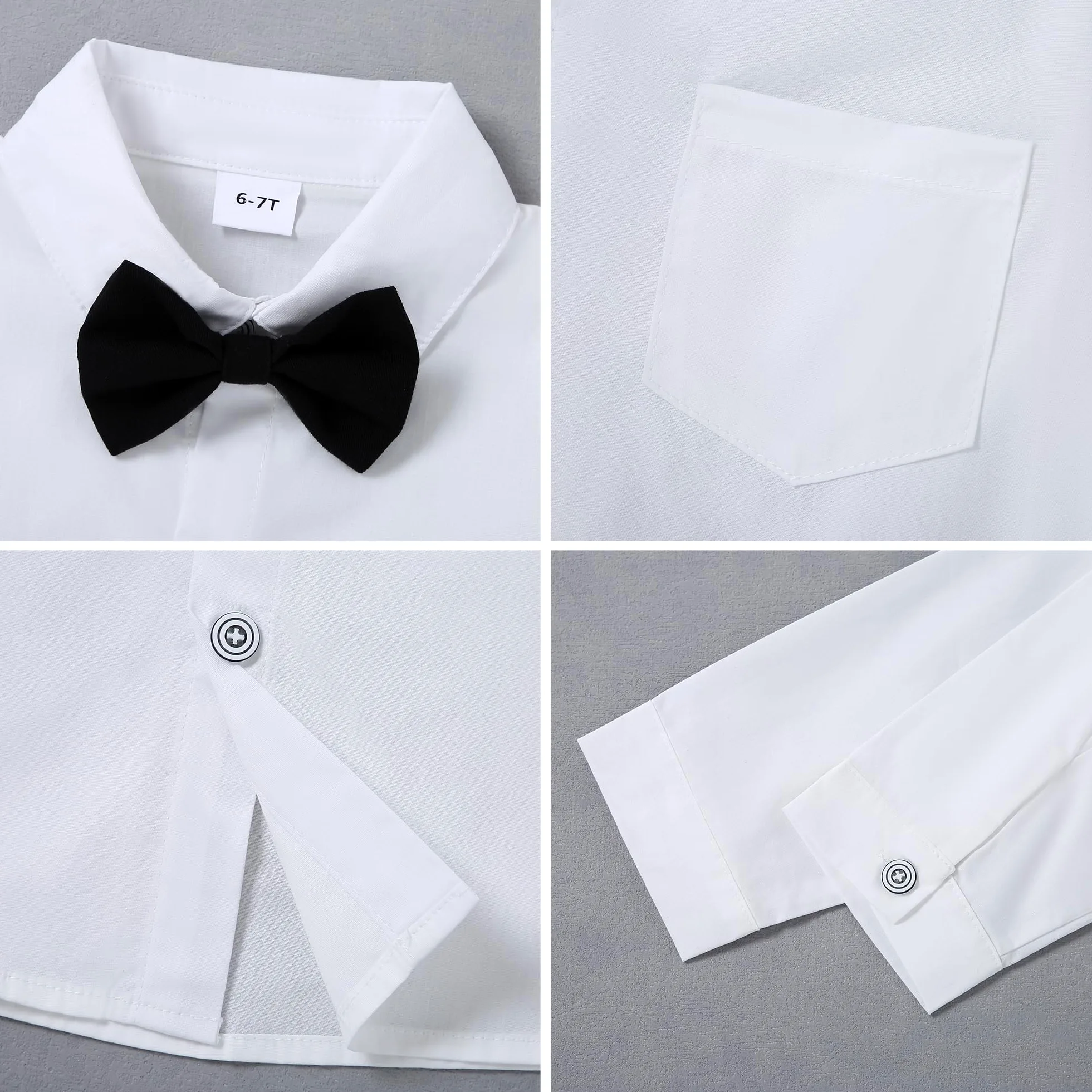 Garçon Gentleman Vêtements Ensembles 6-10 Ans, Enfant Mariage Baptême Tenue Costume Haut Chemise+Gilet+Pantalon+Nœud Papillon