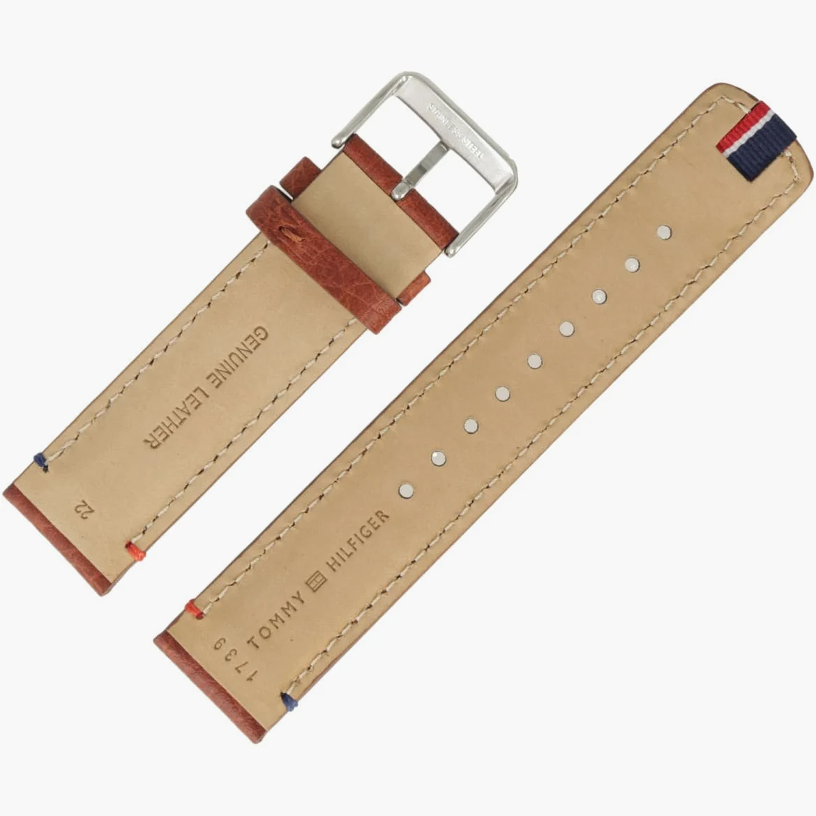 Tommy Hilfiger Bracelet de Montre 22mm Cuir Marron 679301739