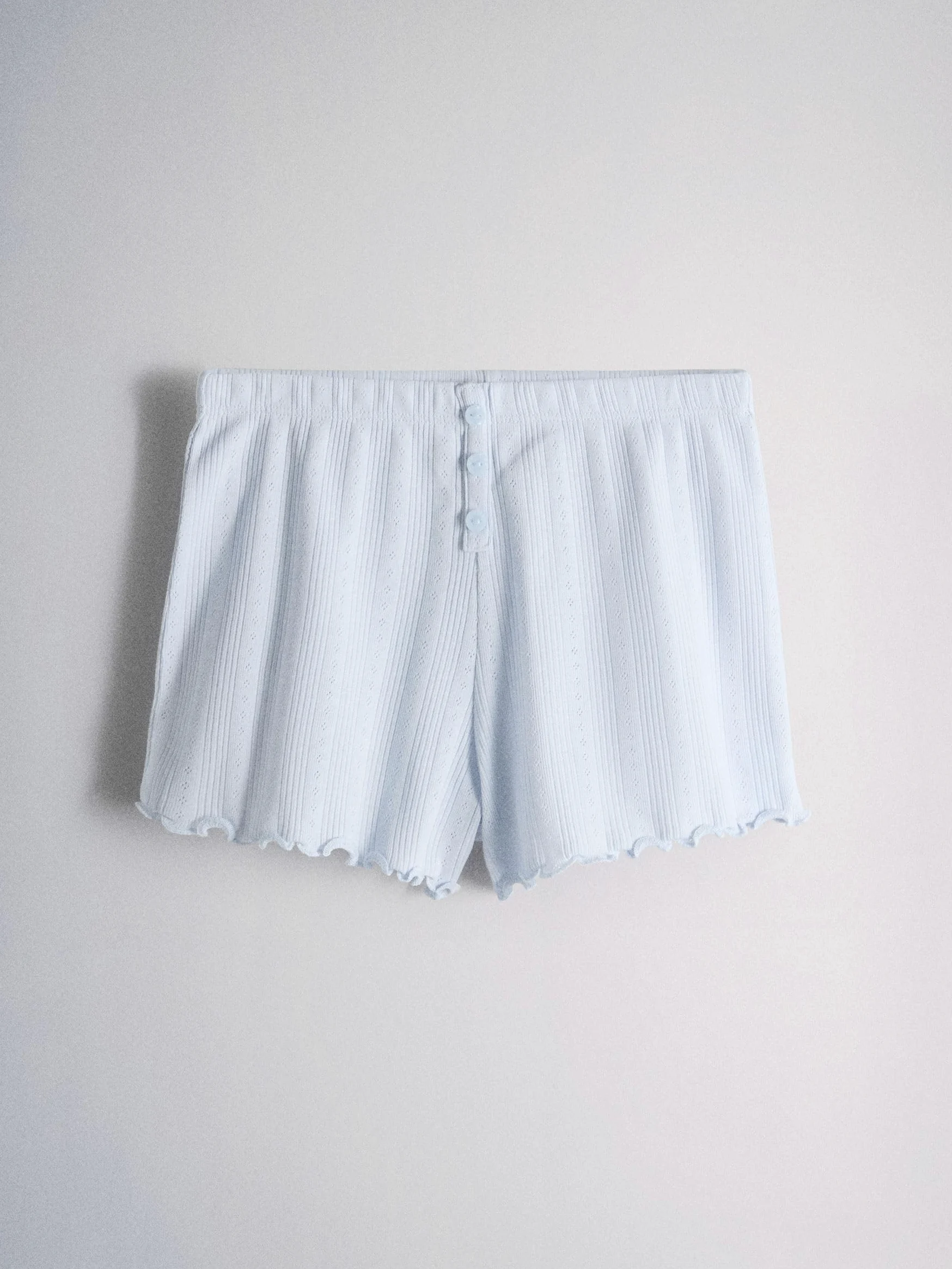 THE SET Fille Pyjama en Jersey Manches Courtes avec ajouré Pointelle, Lot de 3