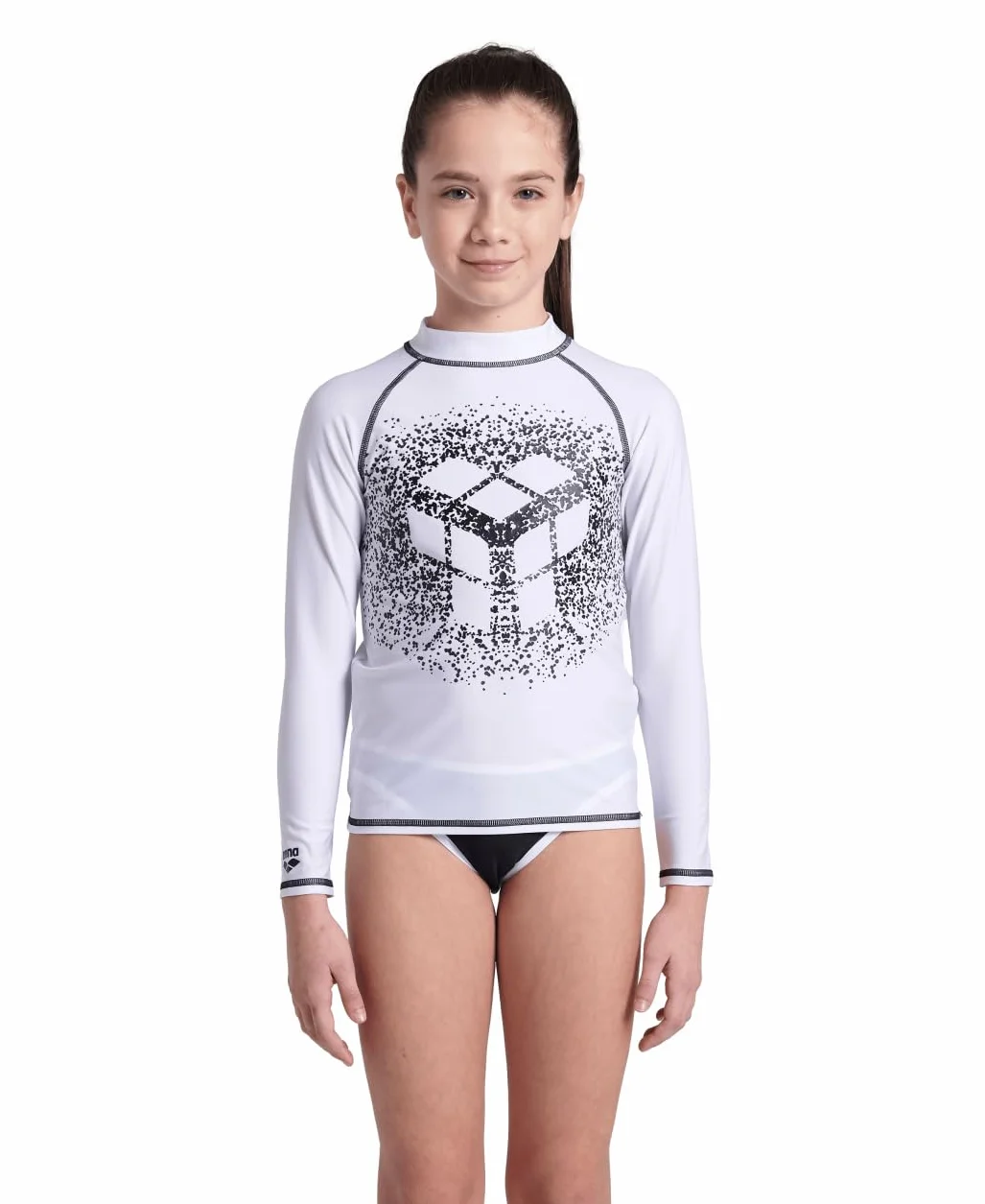 arena Unisex Jr Rash Vest L/S Graphic Rash Guard Shirt Garçon