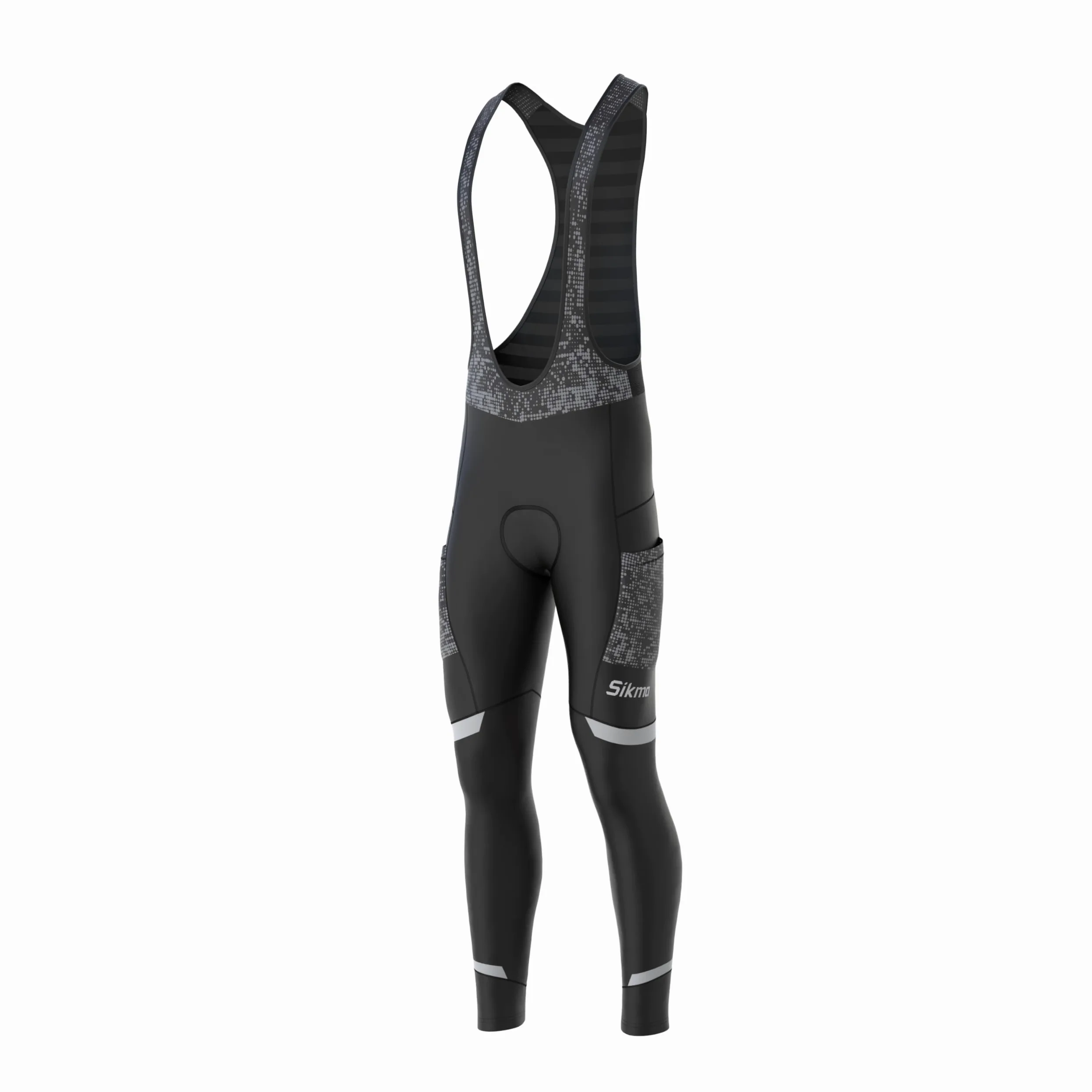 SIKMA Collant de cyclisme thermique réfléchissant pour homme avec poches, idéal pour le cyclisme d'hiver