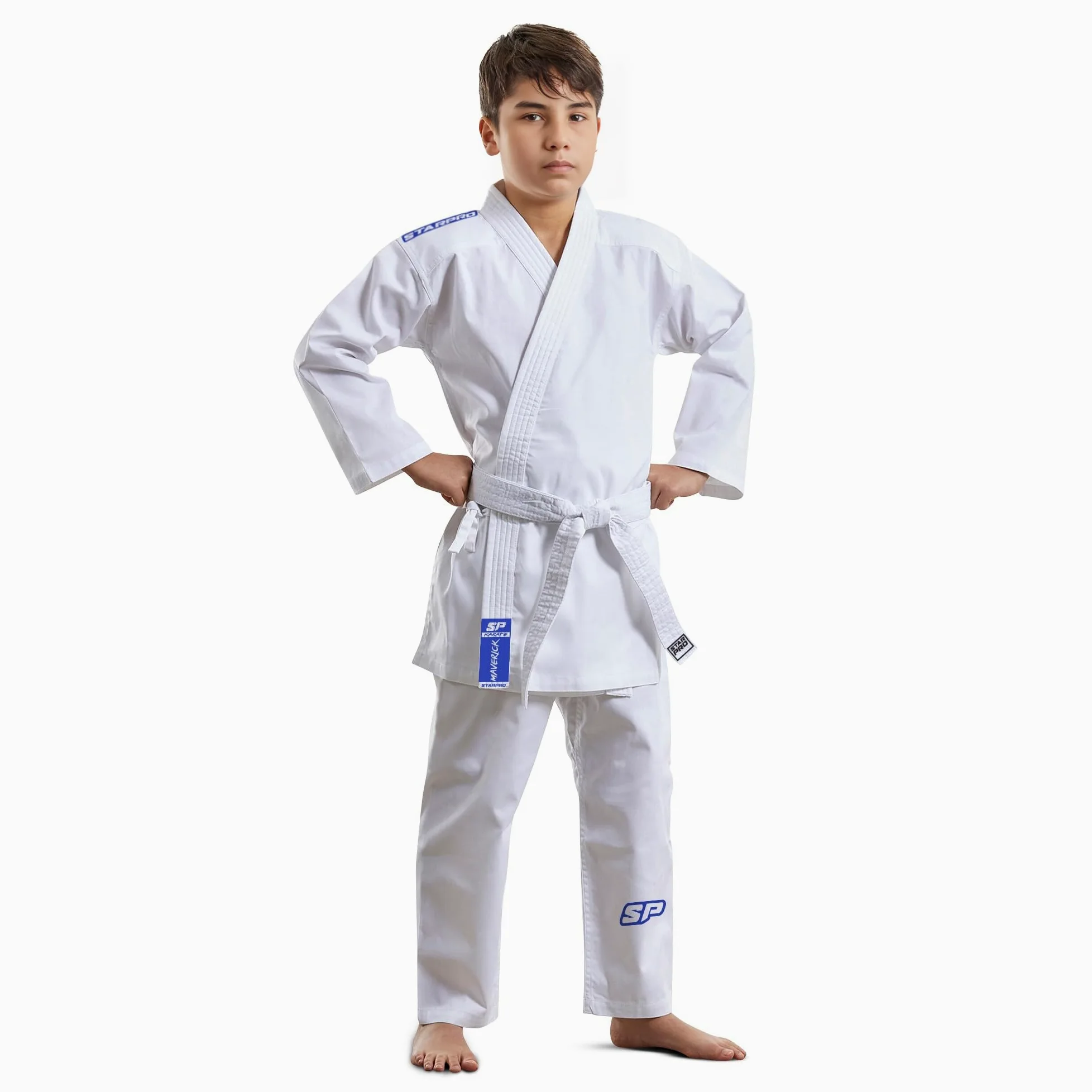 Starpro Gi Kimono de Karaté en Mélange de Coton - Uniforme Professionnel Pour Entraînement et Compétition en Arts Martiaux pour Hommes, Femmes & Enfants - 110-190 cm - Ceinture Blanche Gratuite