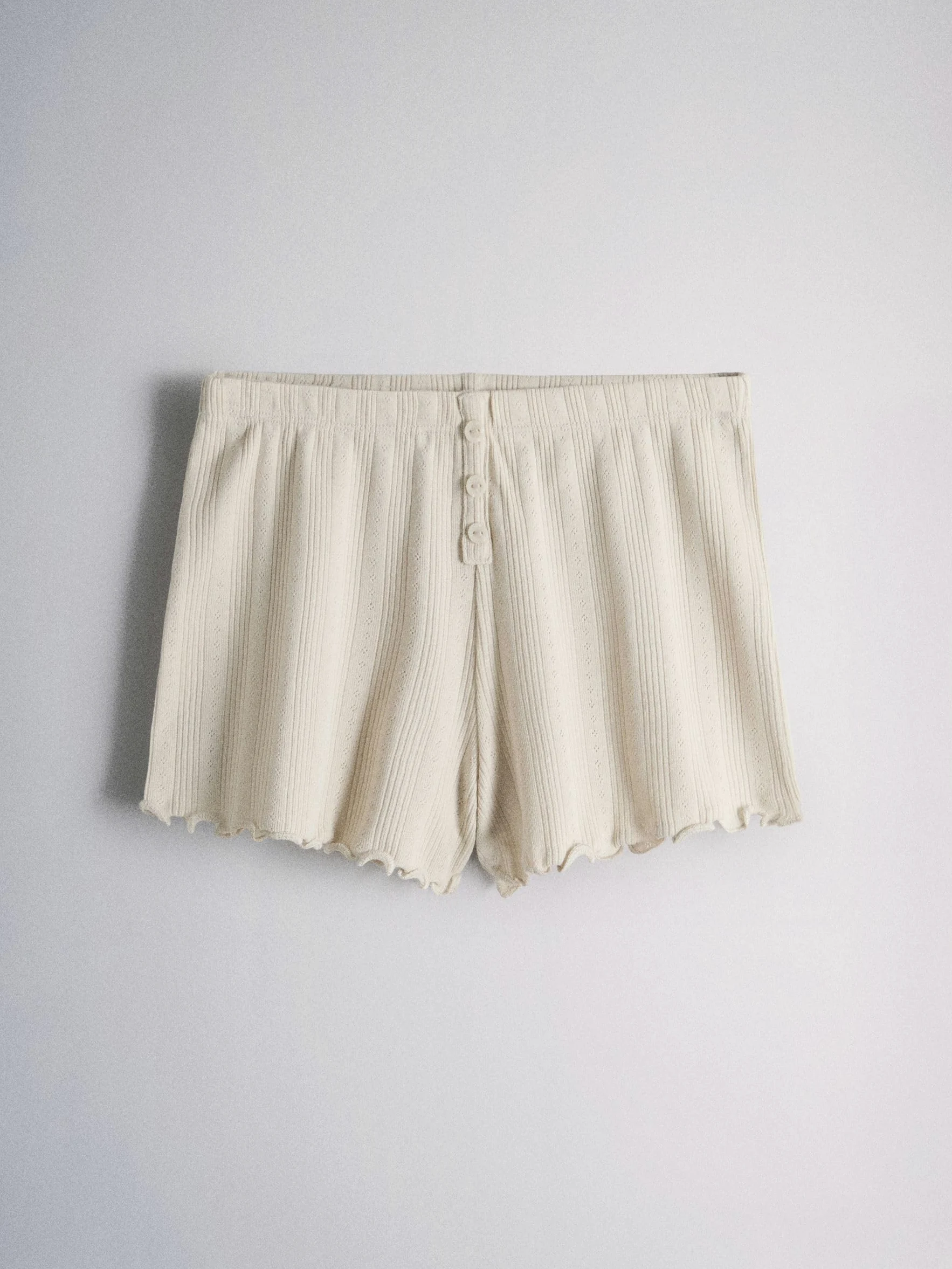 THE SET Fille Pyjama en Jersey Manches Courtes avec ajouré Pointelle, Lot de 3