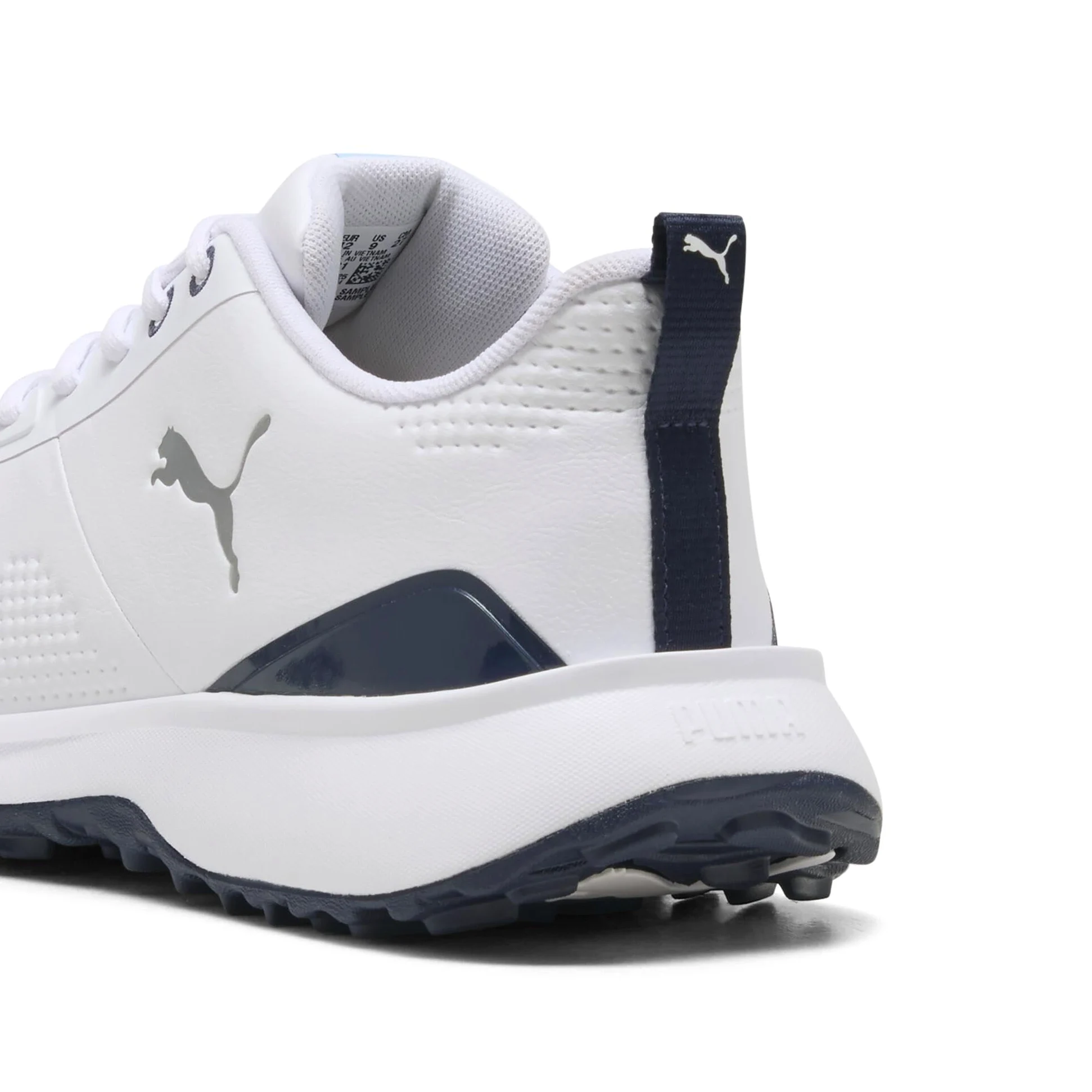 PUMA Chaussures de Golf Fusion Grip 6 Evo pour Homme, Blanc argenté, Pointure 42, Puma White Puma Silver, 42.5 EU
