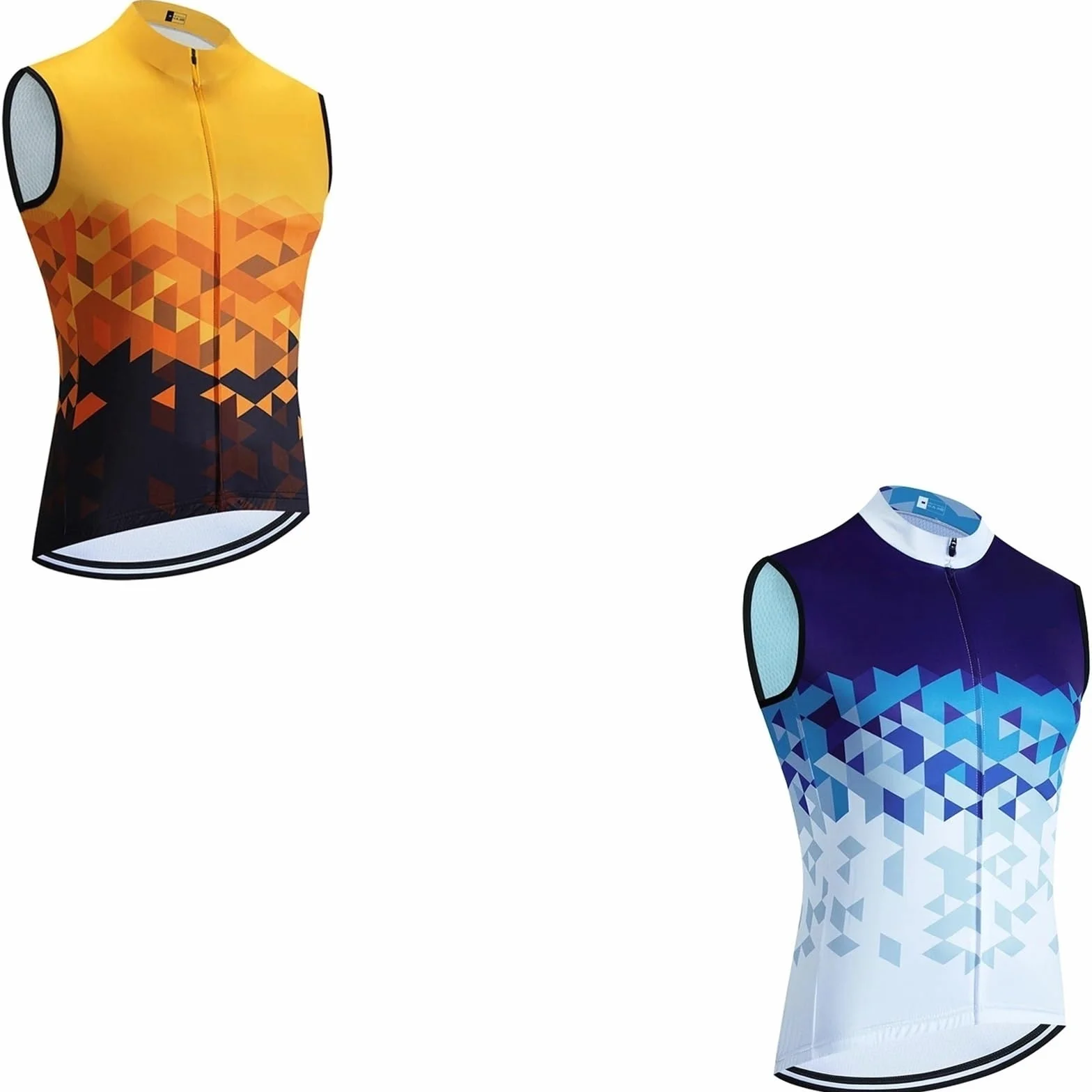 Veste De Cyclisme Maillot de Cyclisme d'équipe à séchage Rapide, Gilet de vélo Coupe-Vent for Hommes, Maillot de vélo d'été sans Manches(Blue,L)