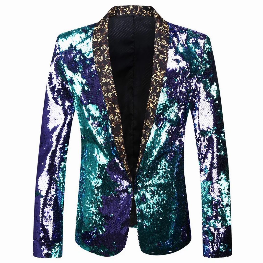 Veste de Costume élégante à Paillettes pour Homme - Deux Couleurs