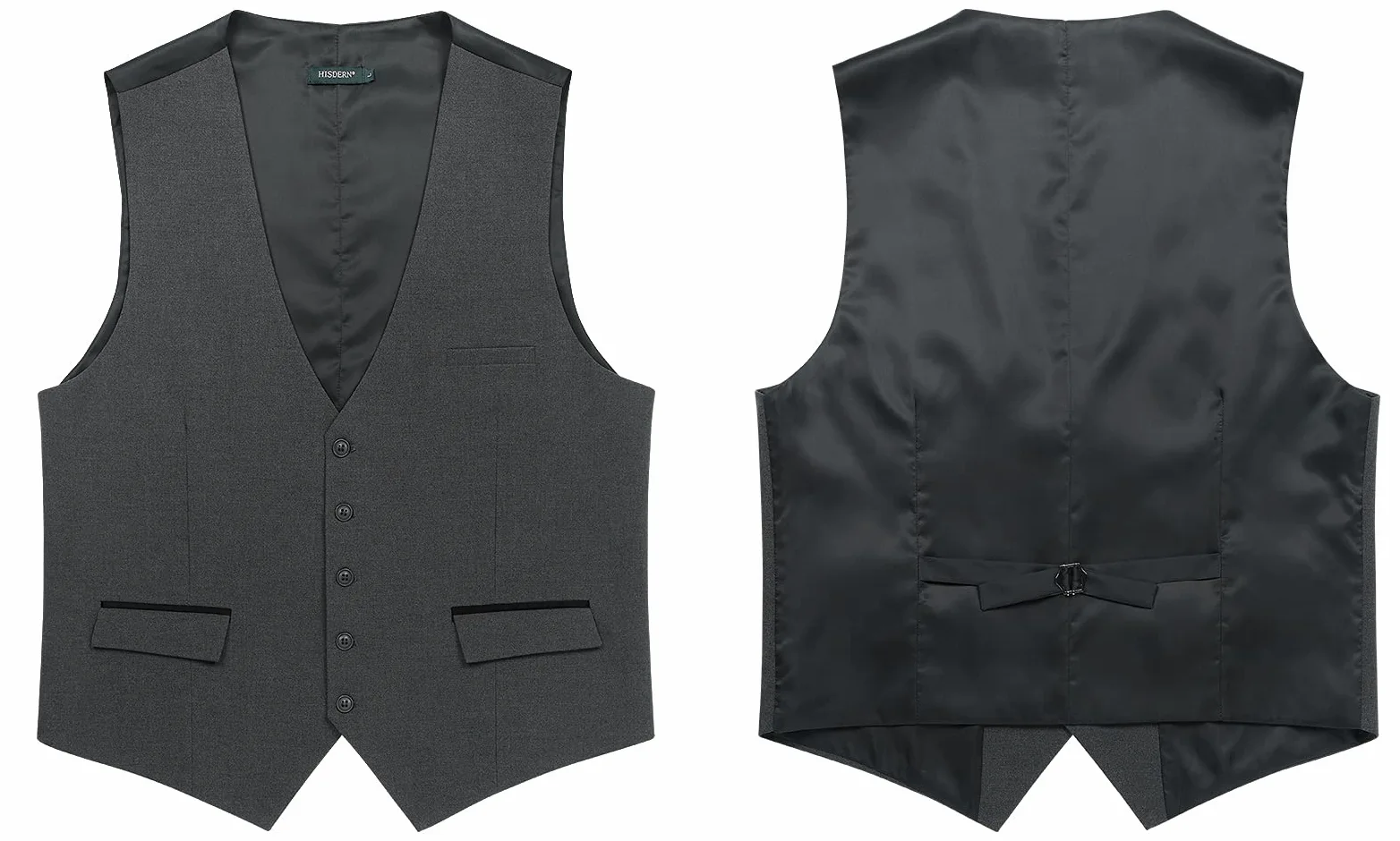 HISDERN Gilet Costume Homme Formel Classique Casual Gilets sans Manche Homme pour Mariage Business Parti Coton Vest