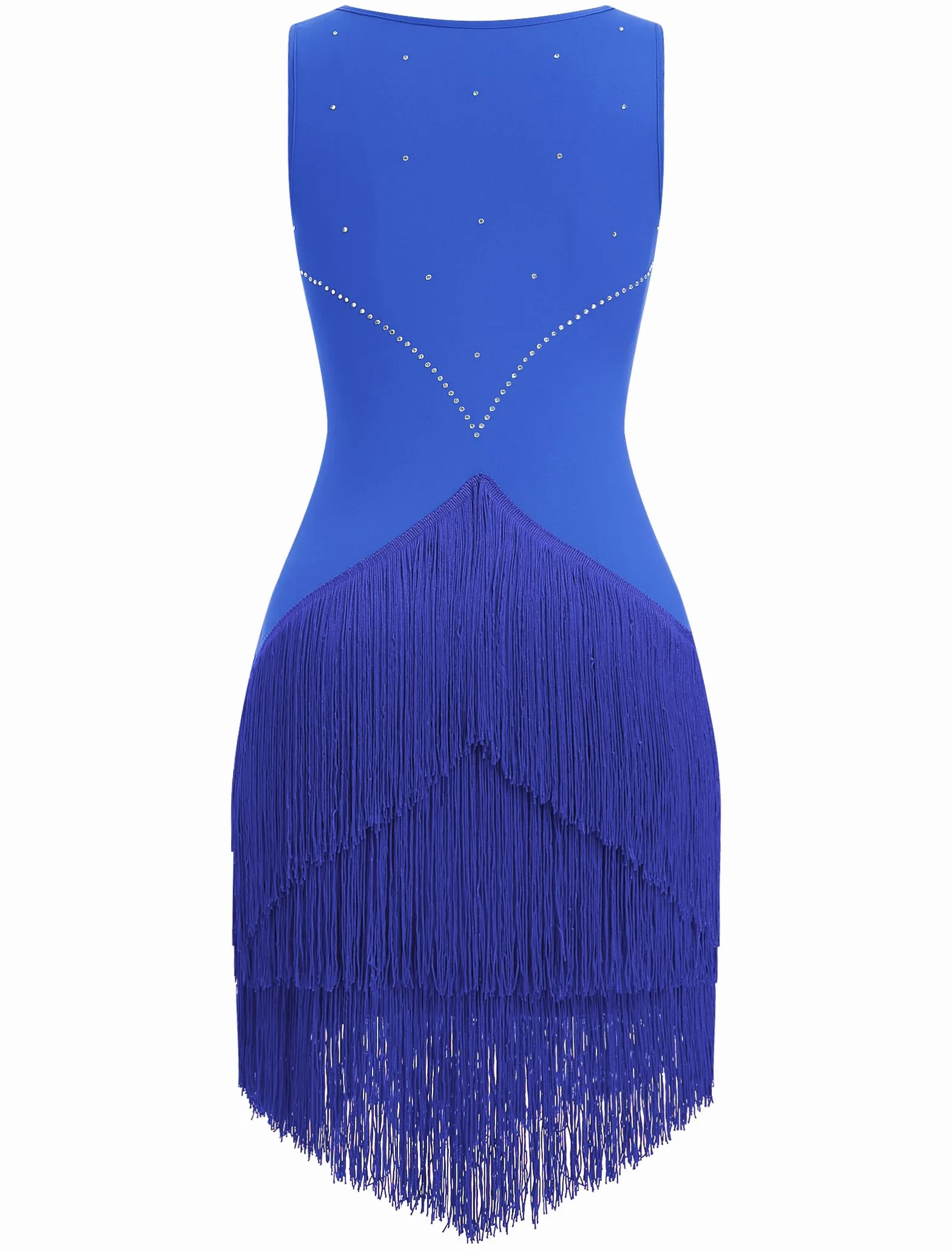 Robe de danse latine vintage années 1920 pour femme - Sans manches - Avec strass - Robe à franges - Gatsby - Cocktail - Salle de bal - Tangos - Chacha Rumba - Cami