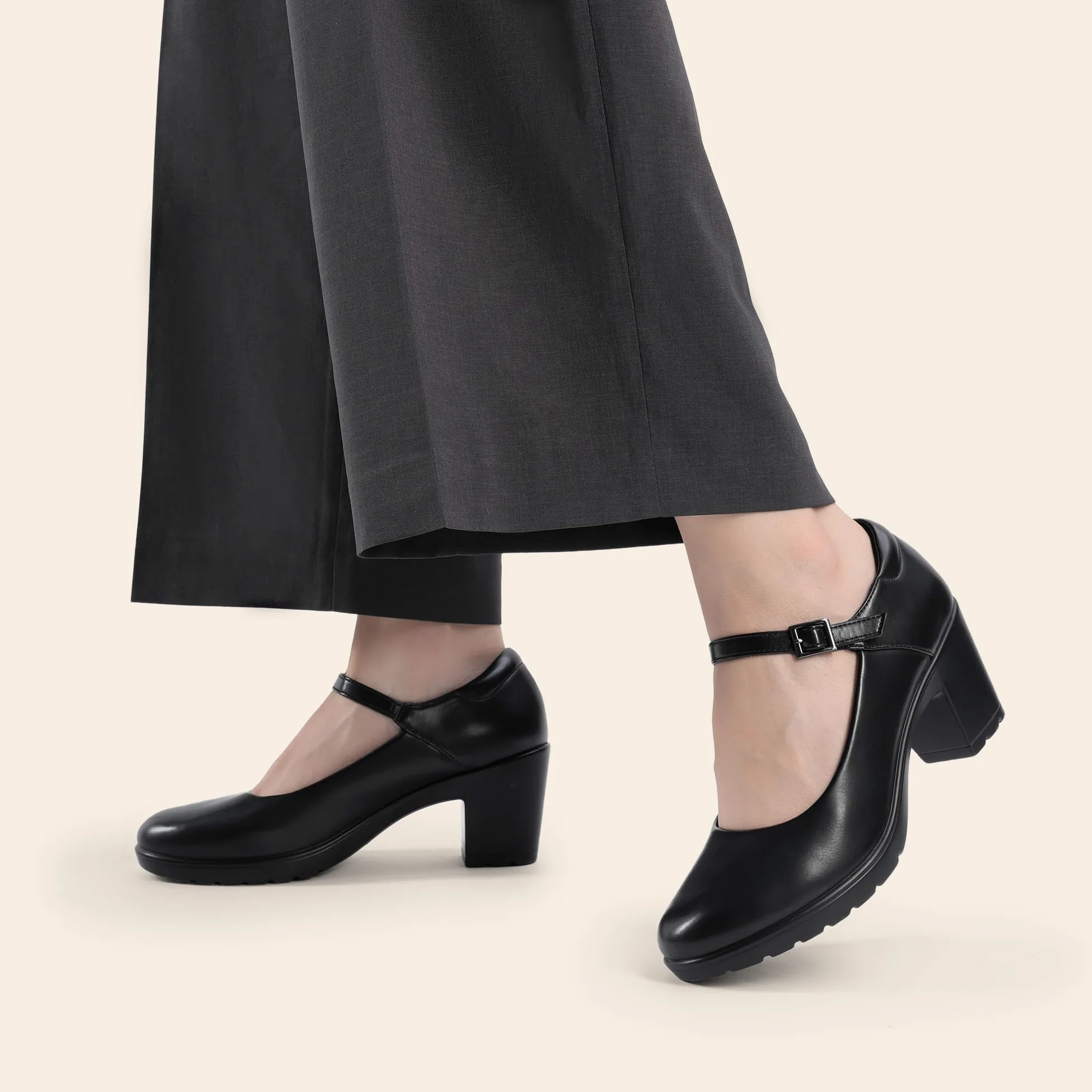 Dream Pairs Mary Janes Escarpins Confortables à Bout Rond avec Sangle de Cheville et Bout fermé pour Femme