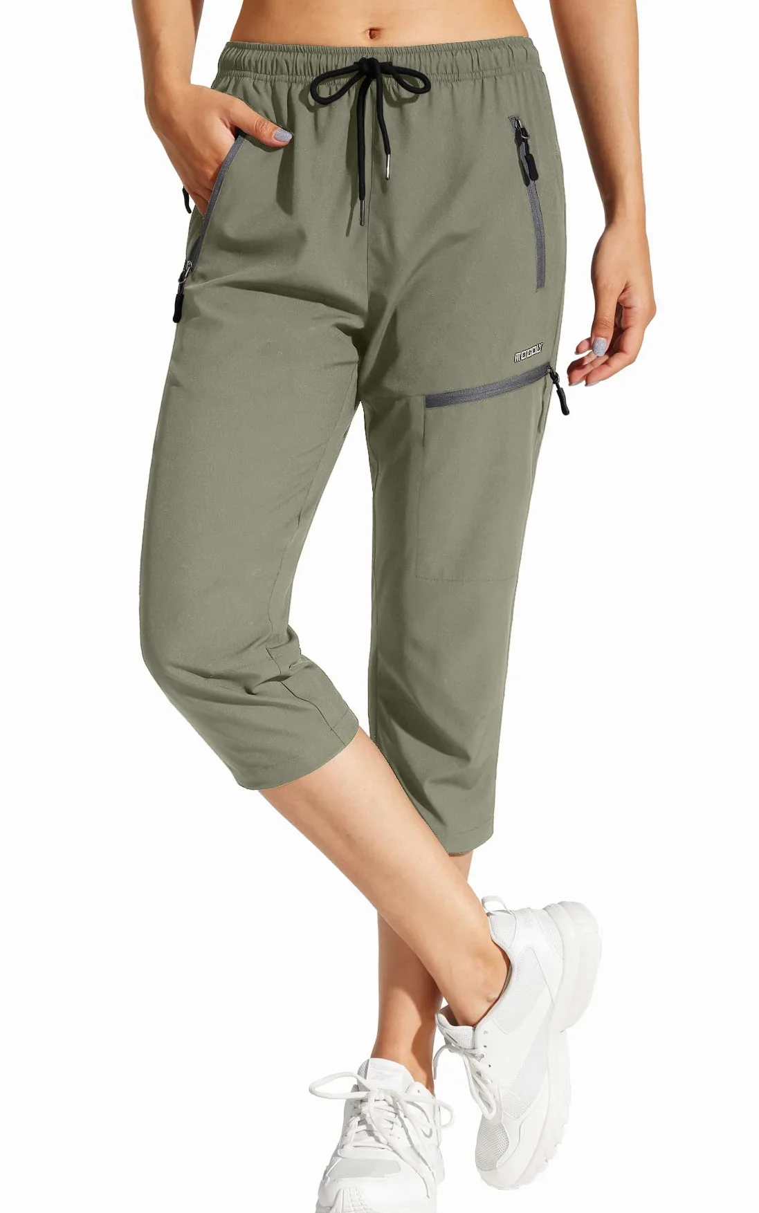 MOCOLY Pantalon Randonnée Femme Léger à Séchage Rapide Imperméable en Plein Air Pantalon Montagne Pantalon Sport Cargo Extensible Pantalon Travail Pantalon Chasse avec Poche Zippée UPF 50