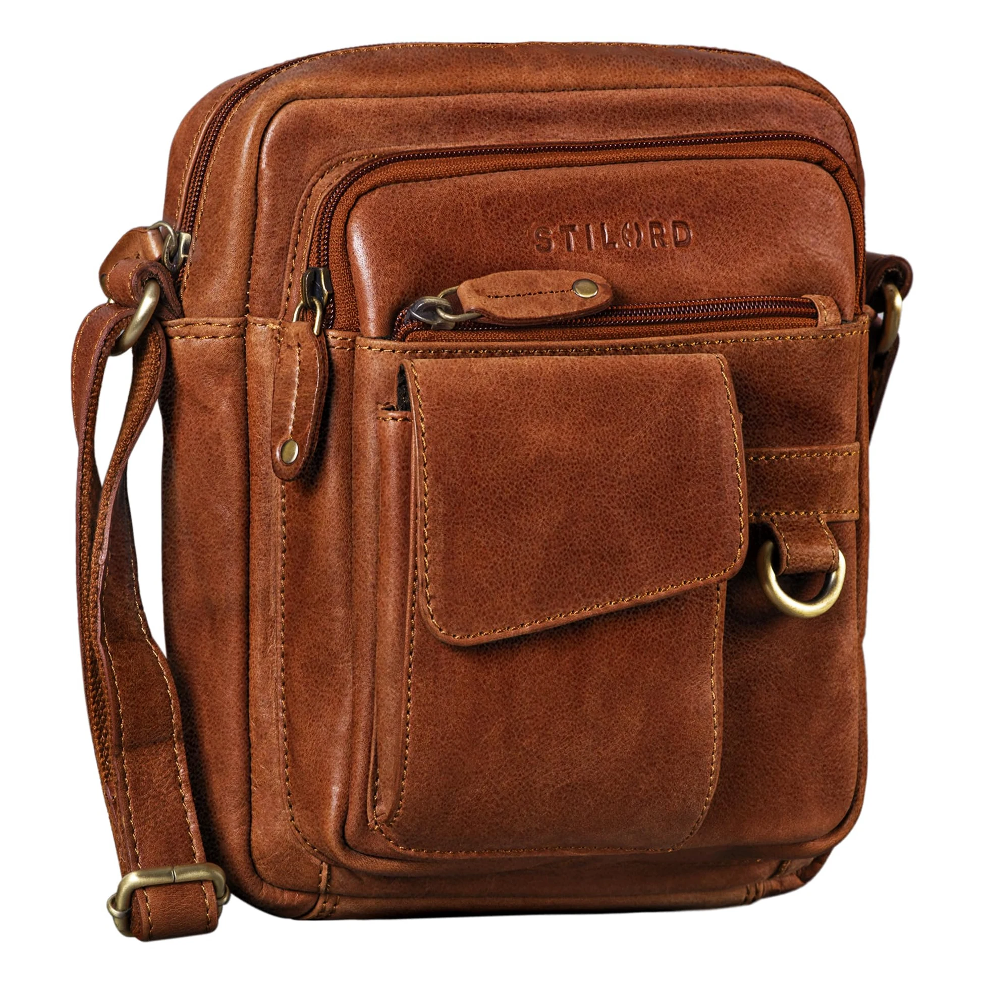 STILORD Ryan Sac Croisé pour Hommes Cuir Véritable | Sacoche Bandoulière Vintage | Petit Sac pour iPad 9,7 Pouces | Sacs à Bandoulière Couleur:Noir
